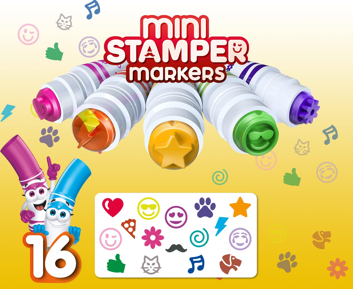 CRAYOLA Colouring Pens & Markers - 16 Washable Felt Tip Pens with Stamp Tip | Multicolour 4