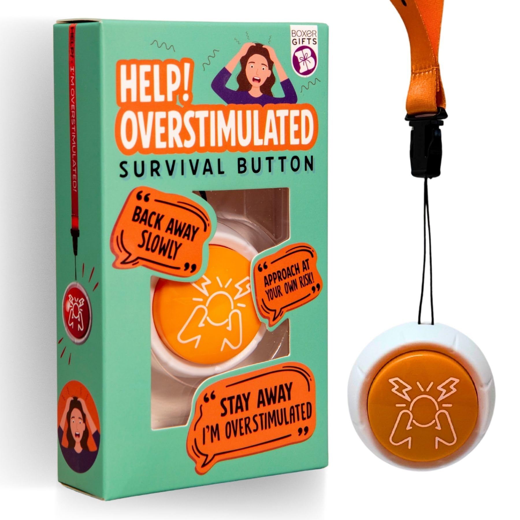 Boxer Gifts Overstimulated Novelty Survival Button - Gag Gift for Adults | Multicolor | Plastic 1