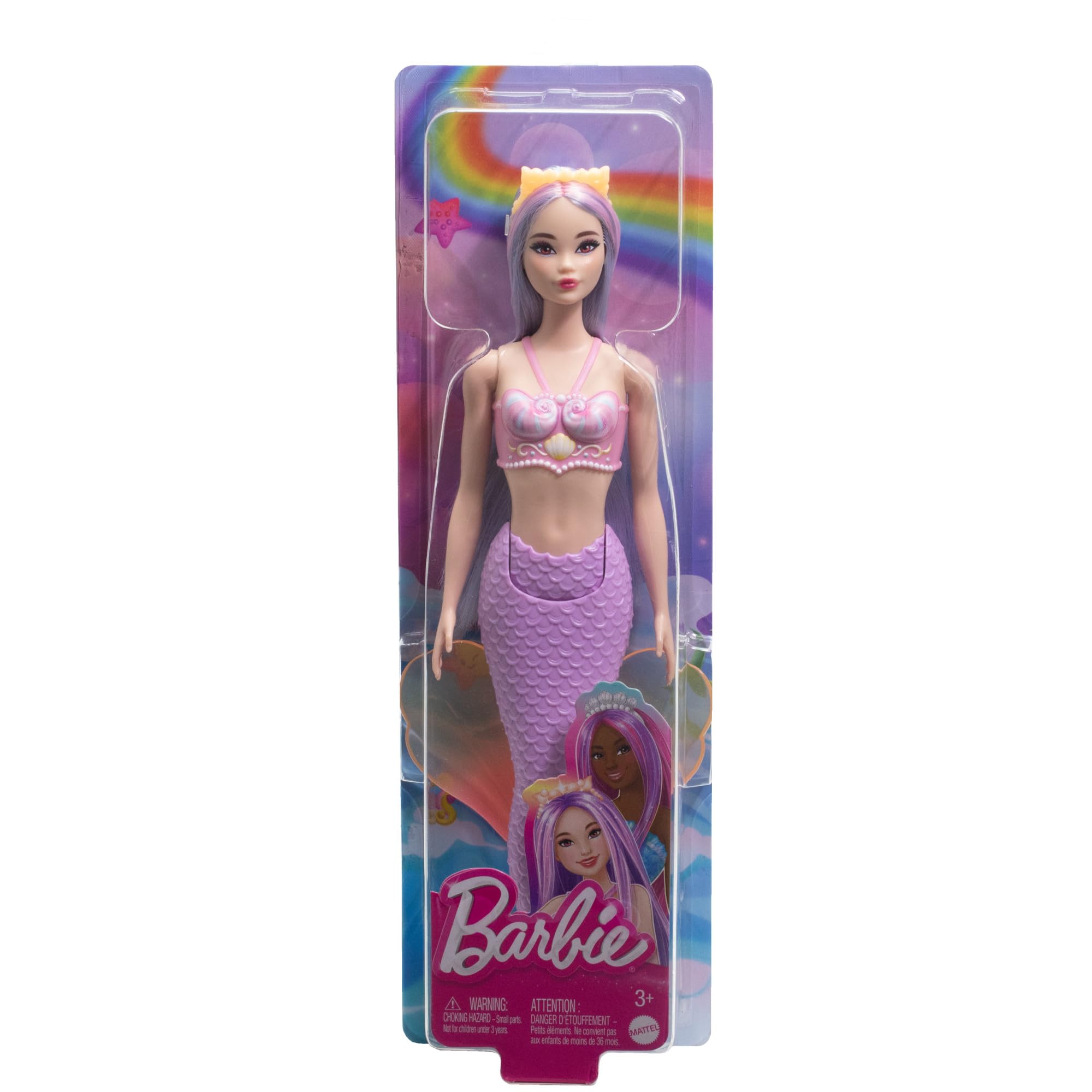 Barbie Mermaid Doll with Pink/Lilac Hair & Headband Accessory | Lavender Tail | HRR06 6