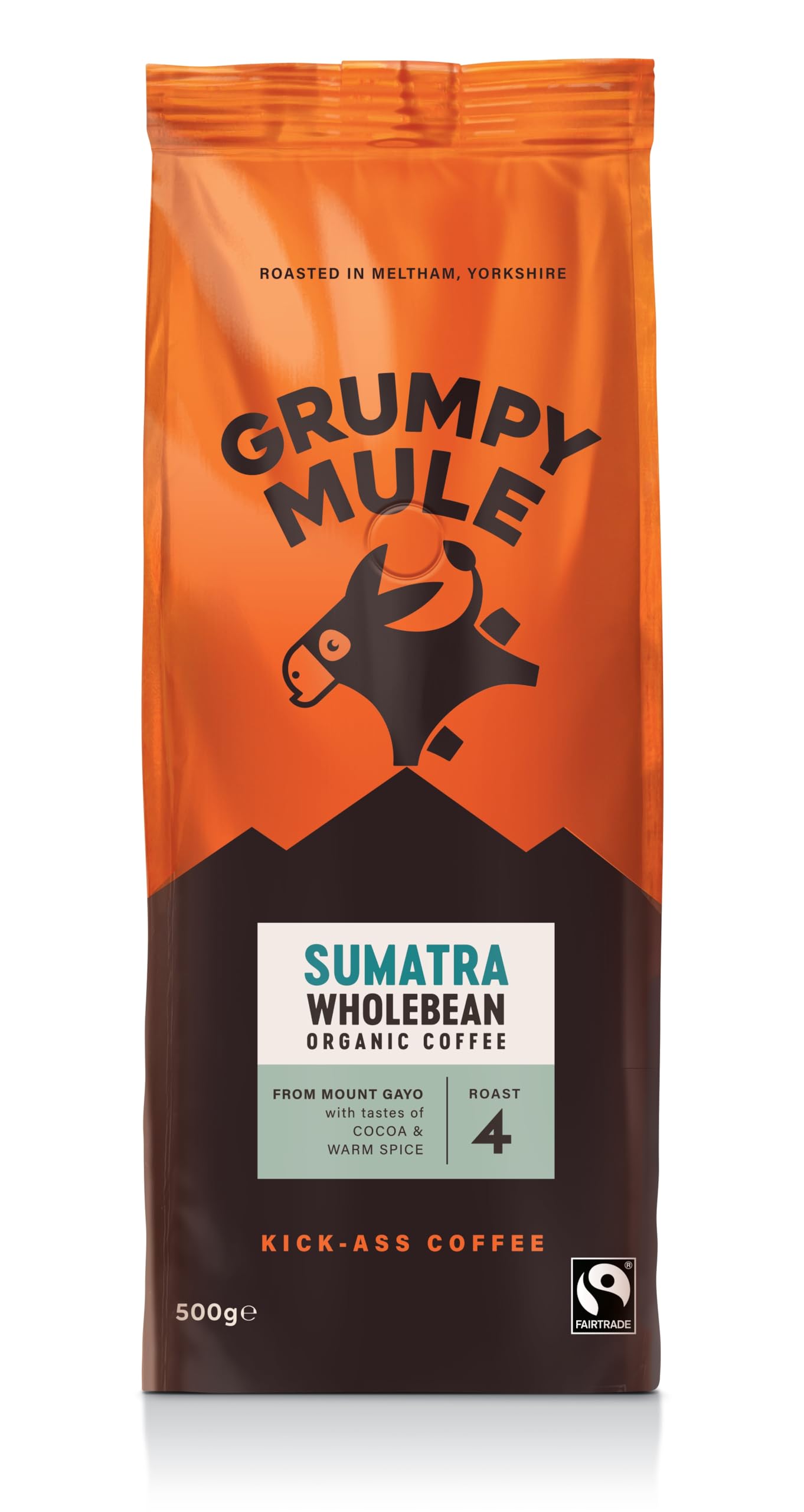 Grumpy Mule Sumatra Mount Gayo Bio-Kaffeebohnen – Fairtrade, mitteldunkle Röstung mit Kakao und warmen Gewürznoten
