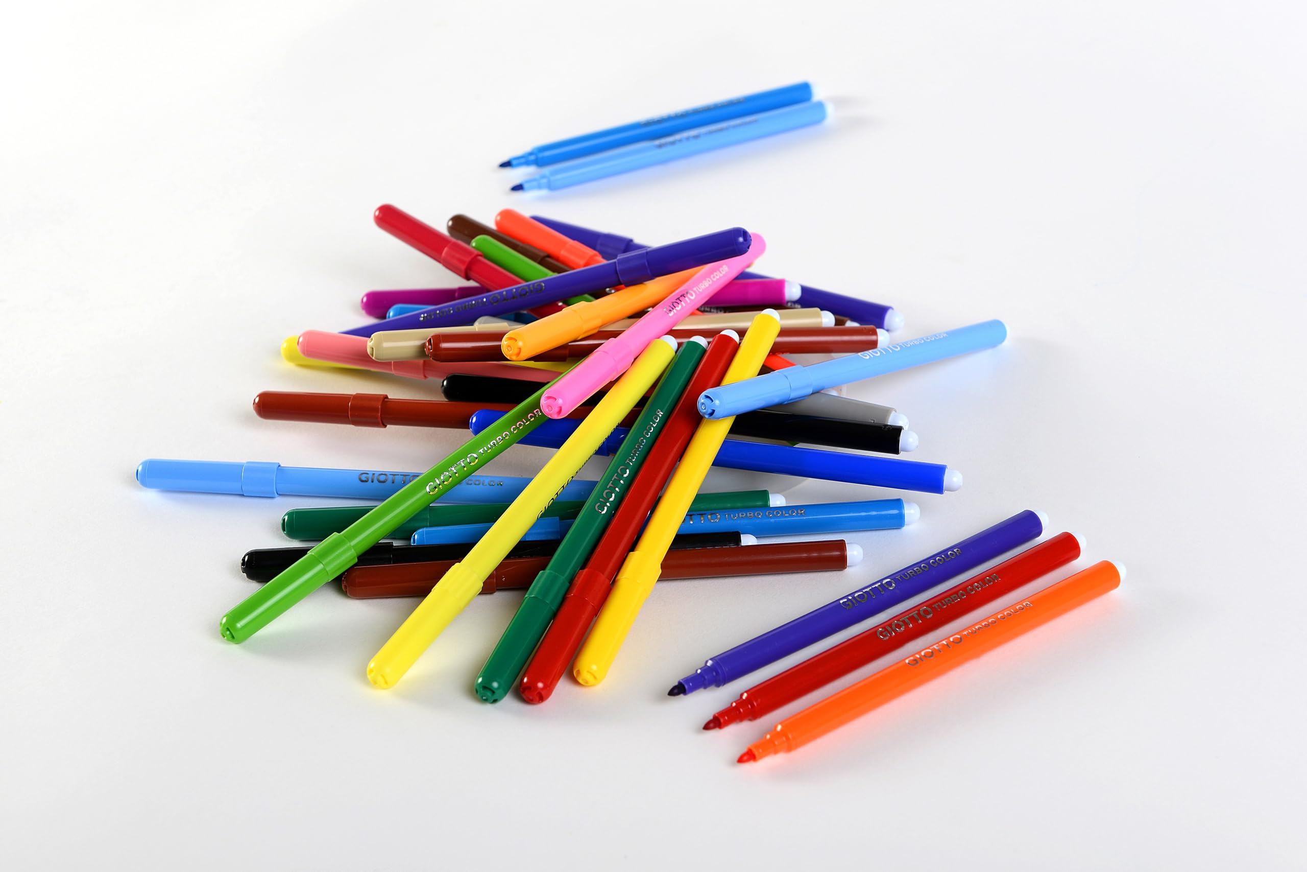 GIOTTO Turbocolor Felt Tip Pens - 12 Assorted Colours, Fine Tip 2.8mm 5