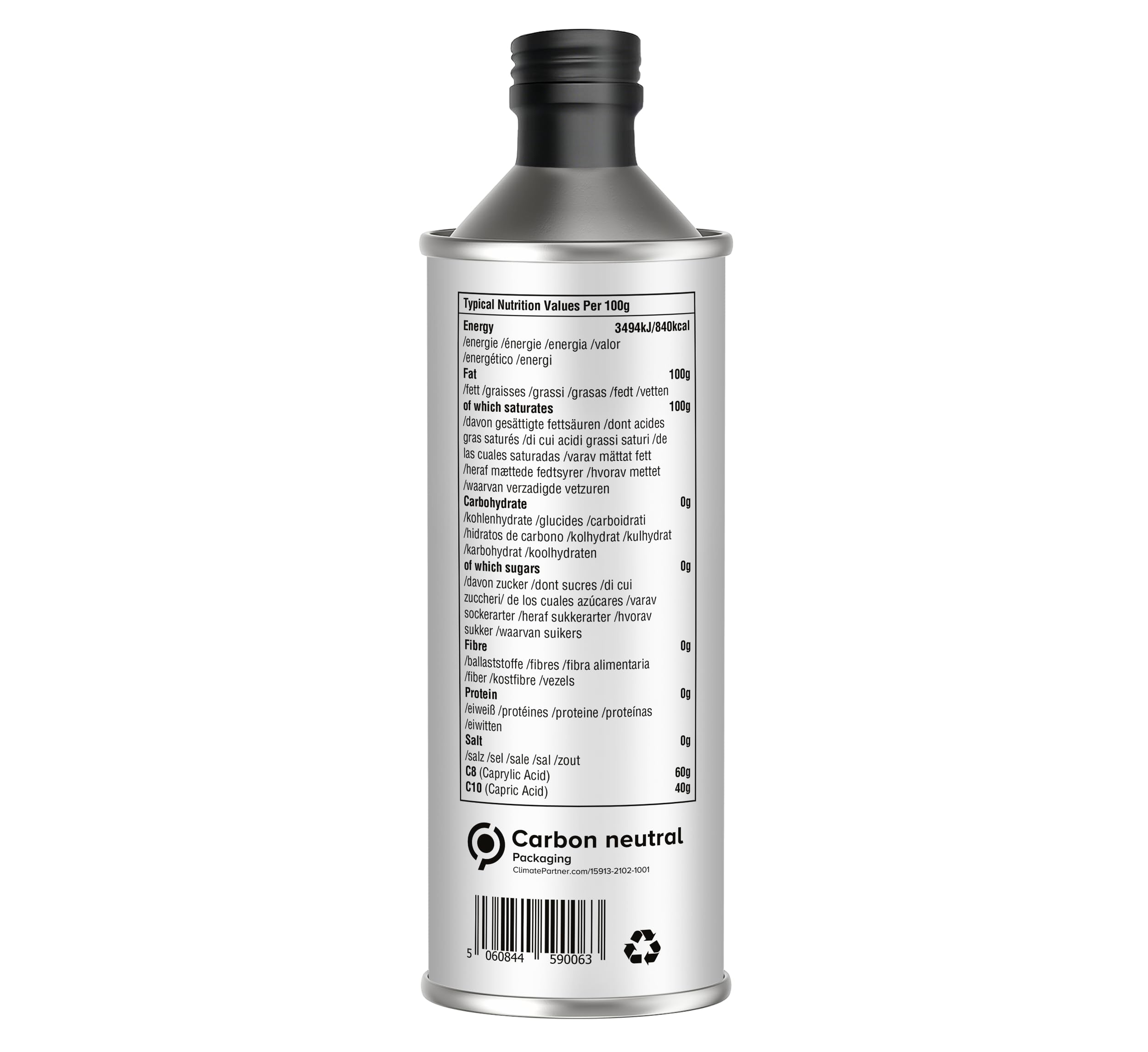 Eat Wholesome Organic MCT Oil - 500ml, High C8 & C10, Keto Friendly, CO2 Neutral