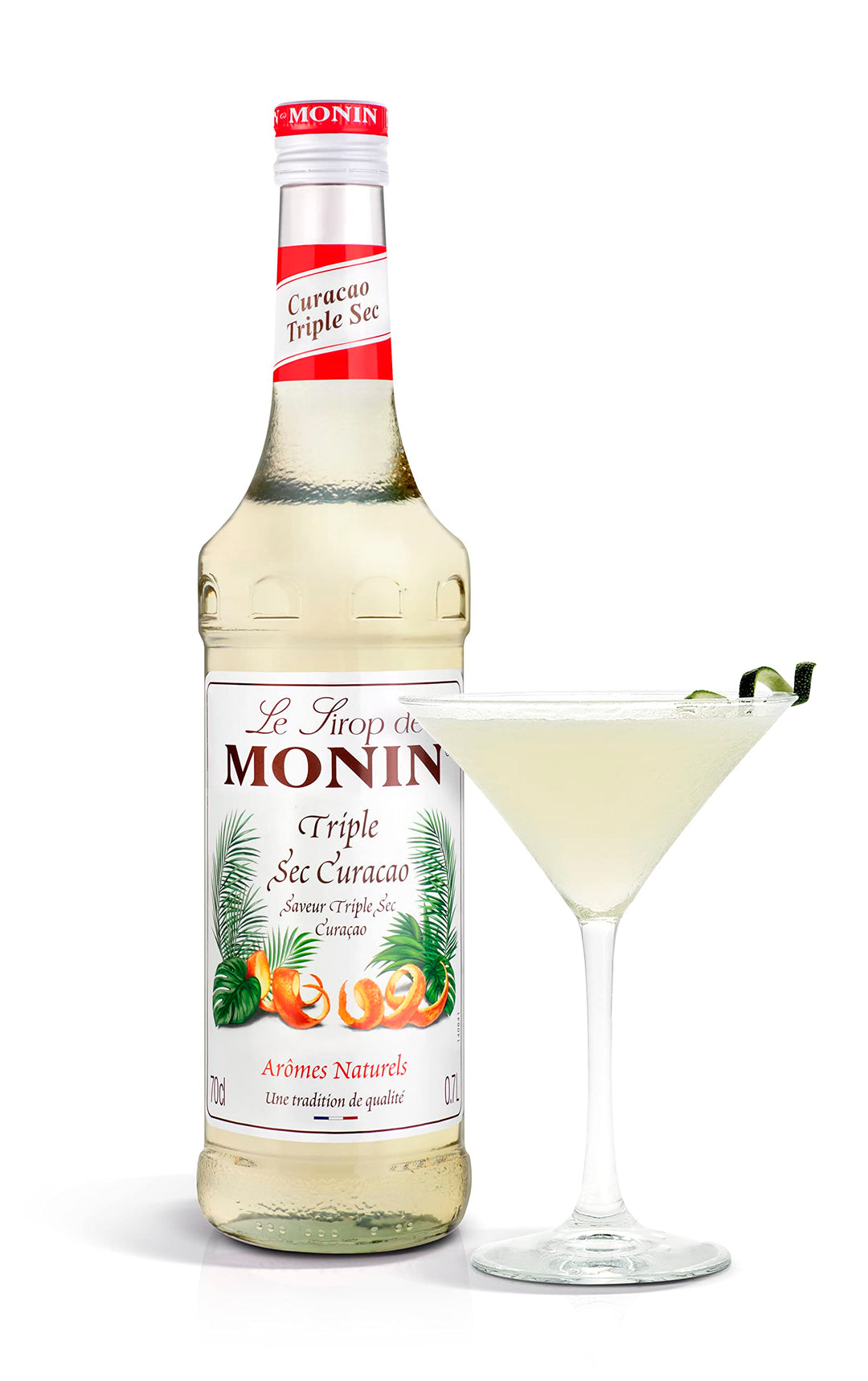 MONIN Premium Triple Sec Curaçao Orange Syrup 700ml - Vegan, Alcohol-Free, Natural Flavouring for Cocktails & Mocktails