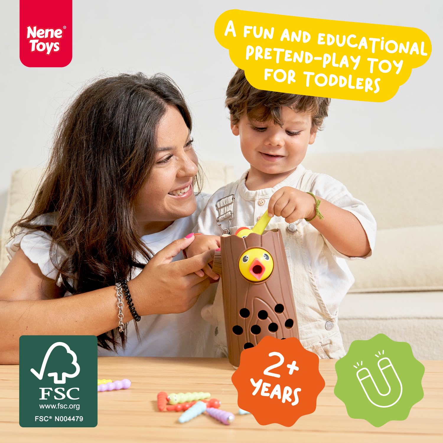 Nene Toys Little Woodpecker - Montessori Educational Toy for Toddlers 2-4 Years 6