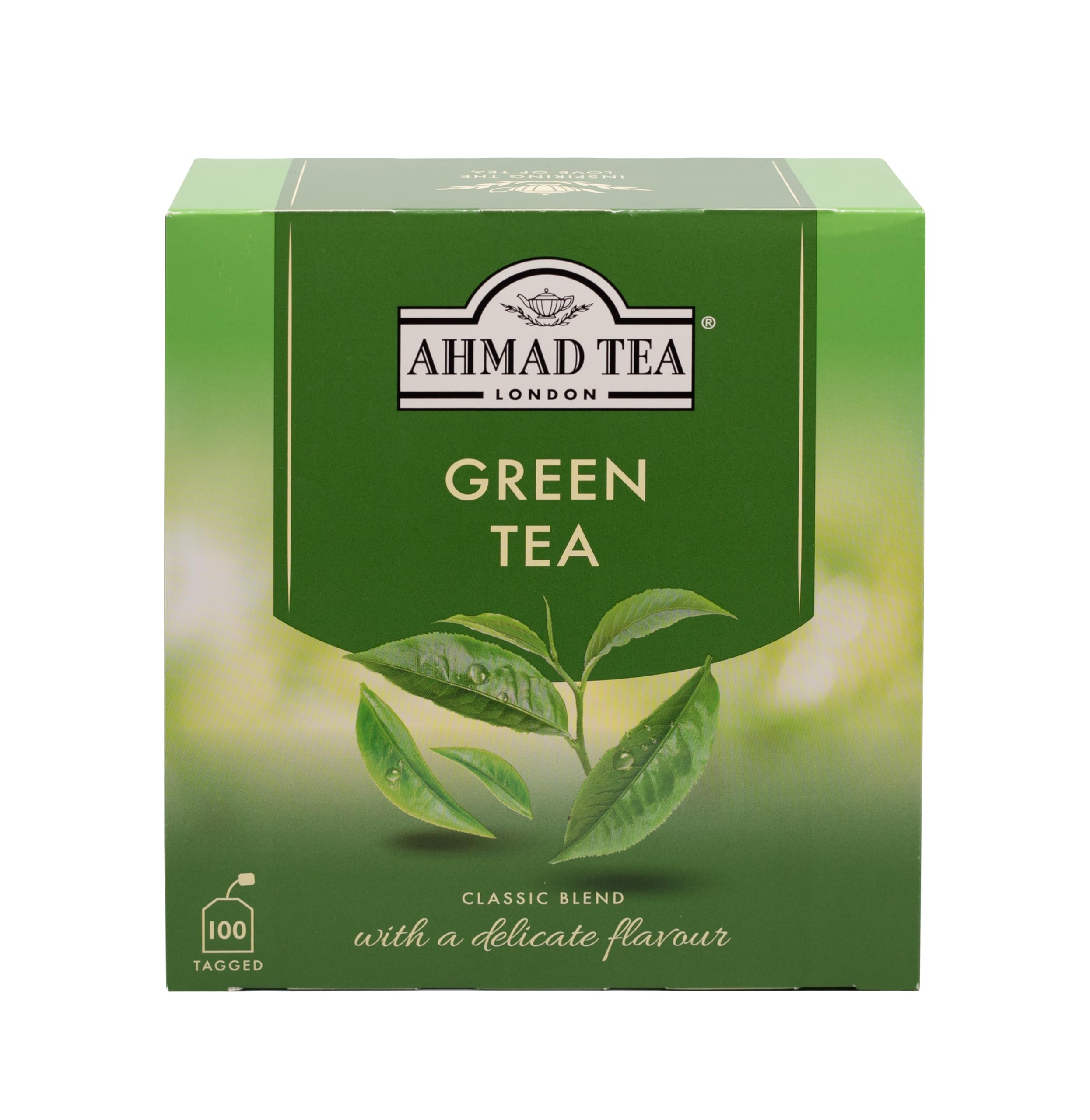 Ahmad Tea Pure Green Tea - 100 Teabags | Gluten Free | UK Origin 1