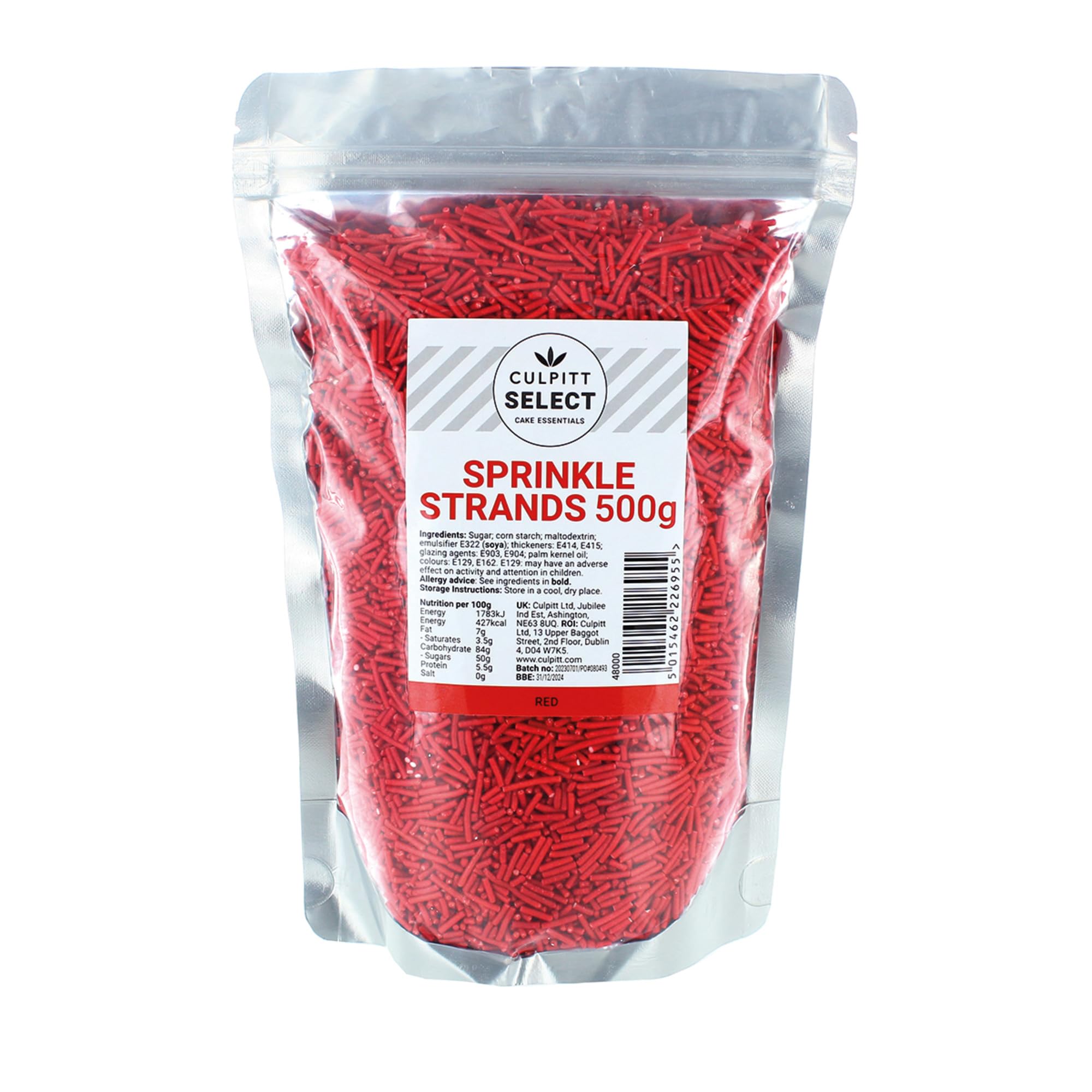 Culpitt Select Red Sugar Strands Sprinkles - 500g Pouch | Edible Cake Decorations 3