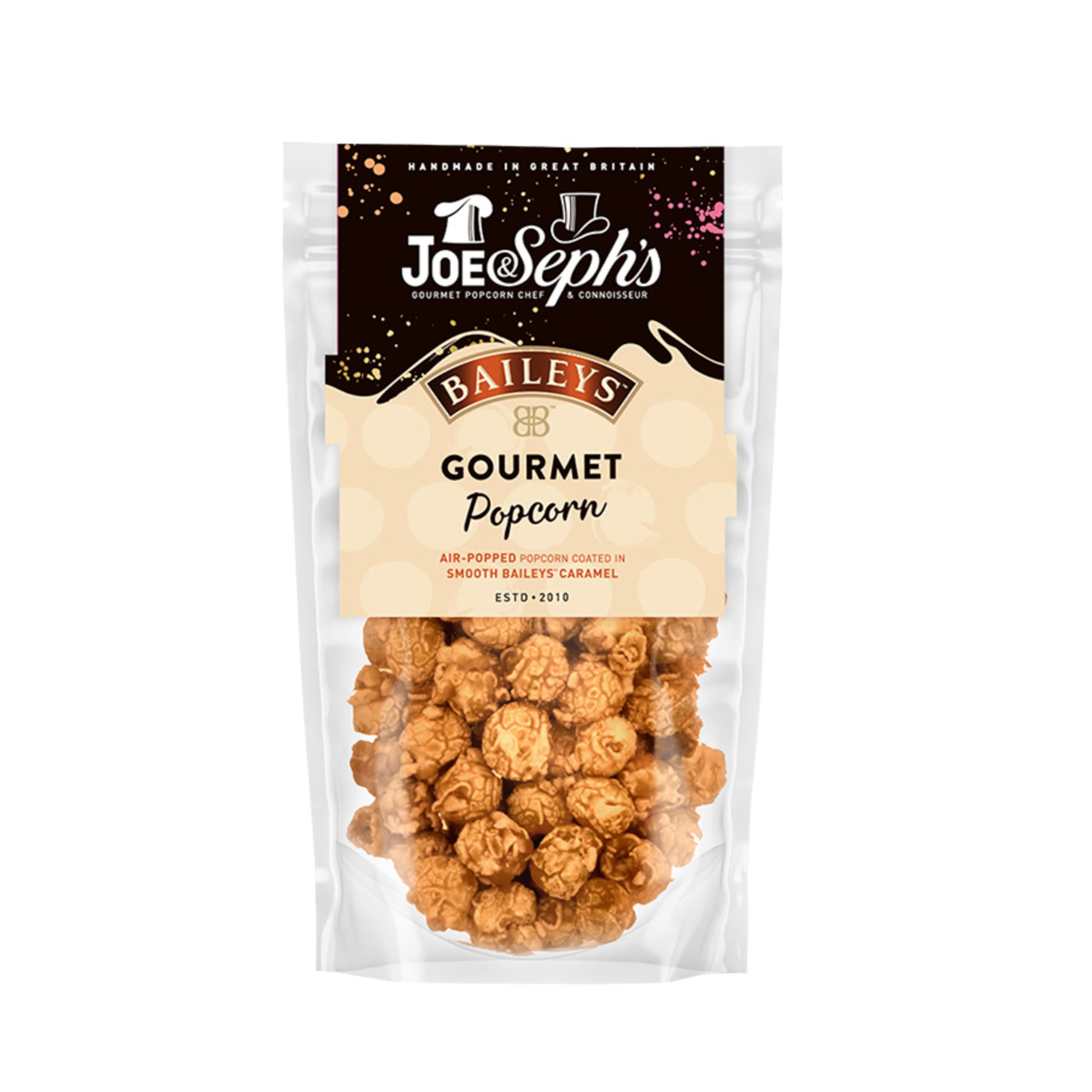Joe & Seph's Bailey's Popcorn (70g) - Gourmet Air-Popped Caramel Popcorn with Baileys Irish Cream Flavor