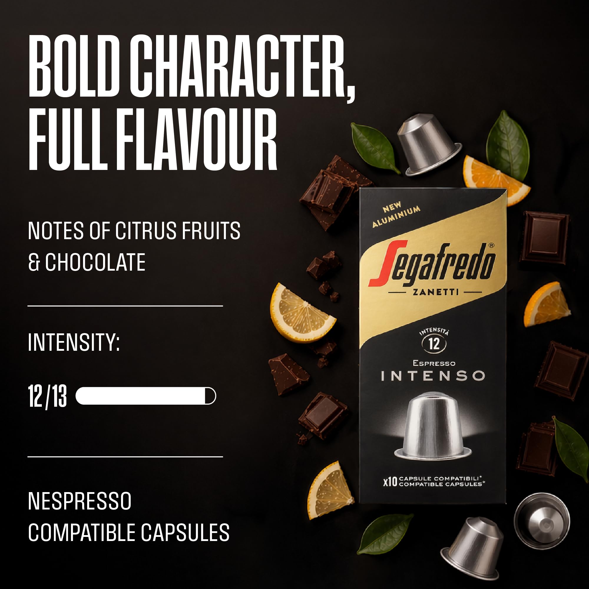 Segafredo Zanetti Intenso Coffee - 10 Nespresso® Compatible Capsules | Intensity 12 Dark Roast 3