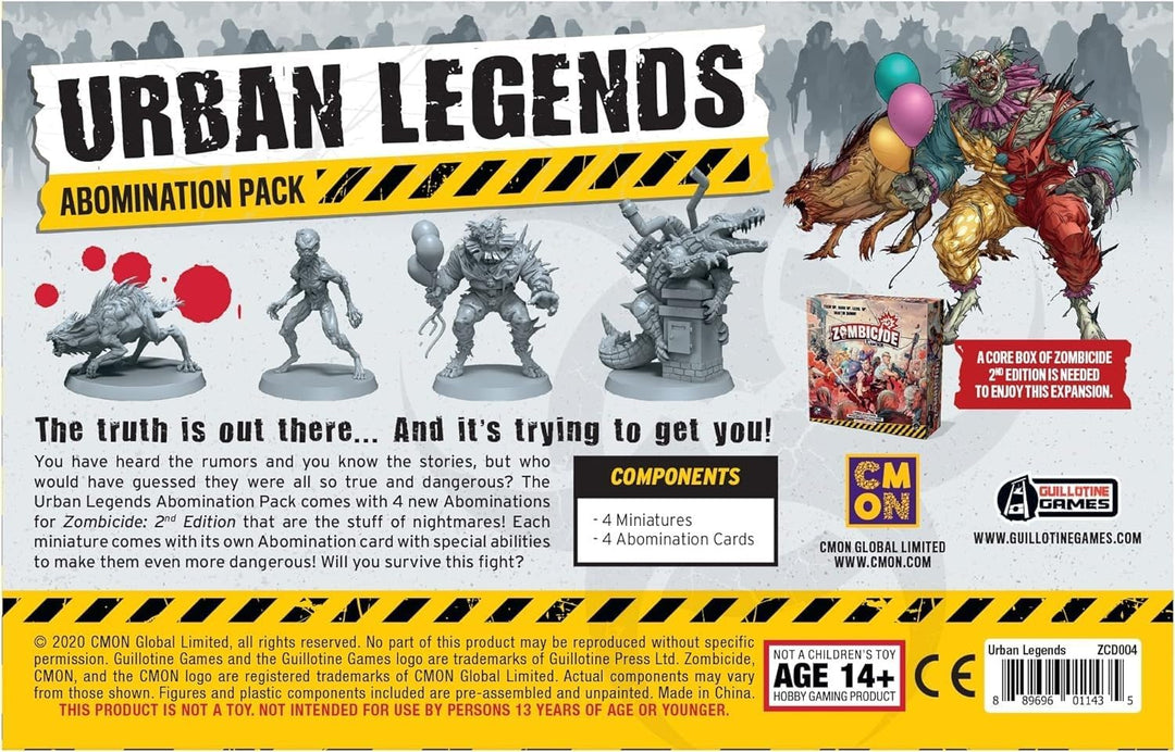 CMON Zombicide 2nd Edition Urban Legends Abomination Pack – 4 Detailed Miniatures