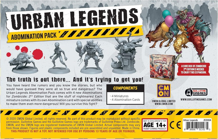 CMON Zombicide 2nd Edition Urban Legends Abomination Pack – 4 Detailed Miniatures