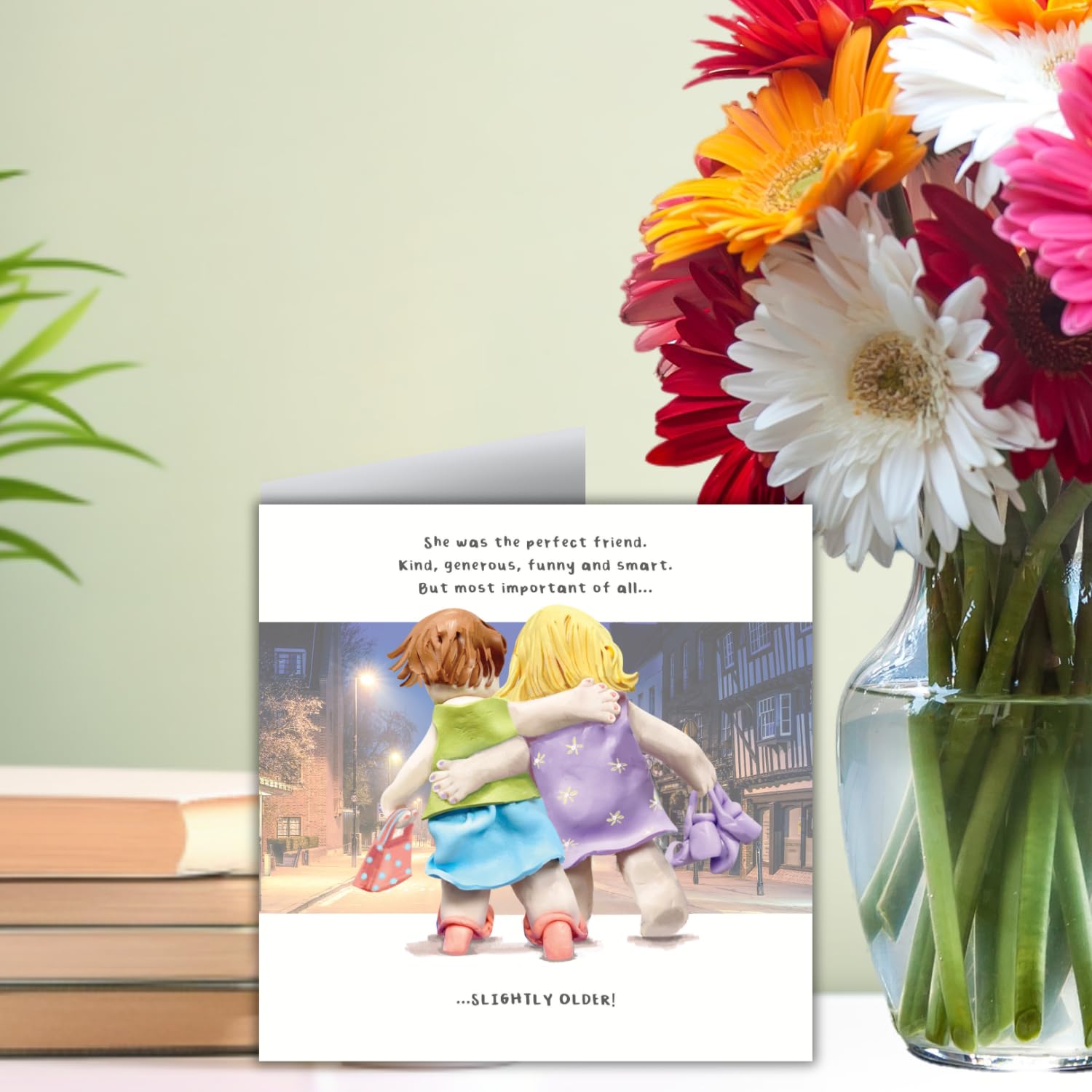 Emotional Rescue Birthday Card for Friend - Ladies Walking at Night Greetings | 16.5 x 16.5 cm 2