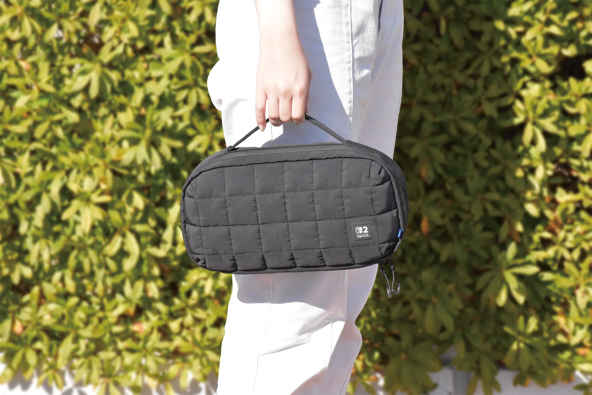 HORI Puff Pouch - Mid-Size Carrying Pouch for Nintendo Switch 2 | Black | Polyester 3