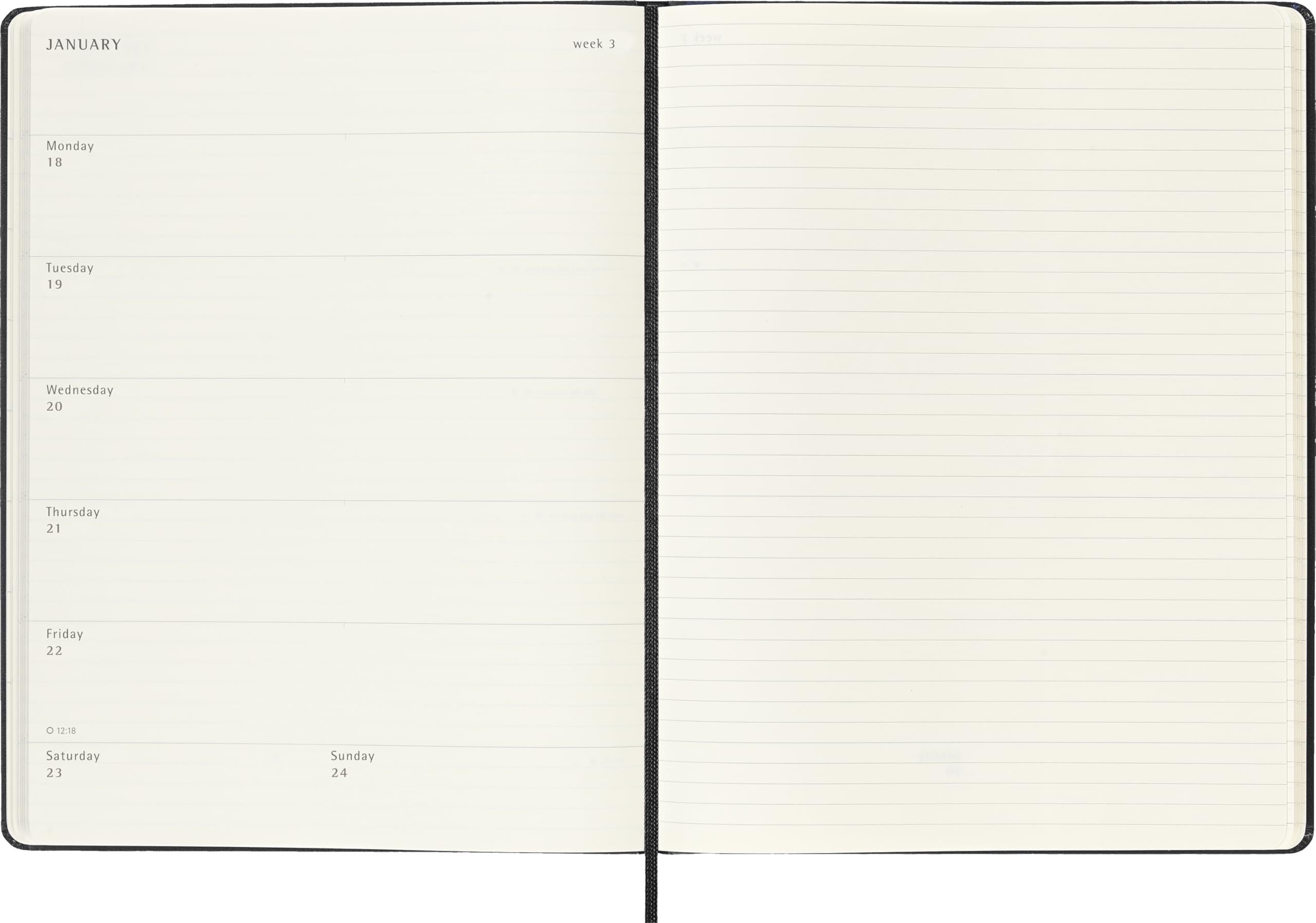 Moleskine Weekly Planner 2026-2027 18-Month XL Hardcover Appointment Book Black 4
