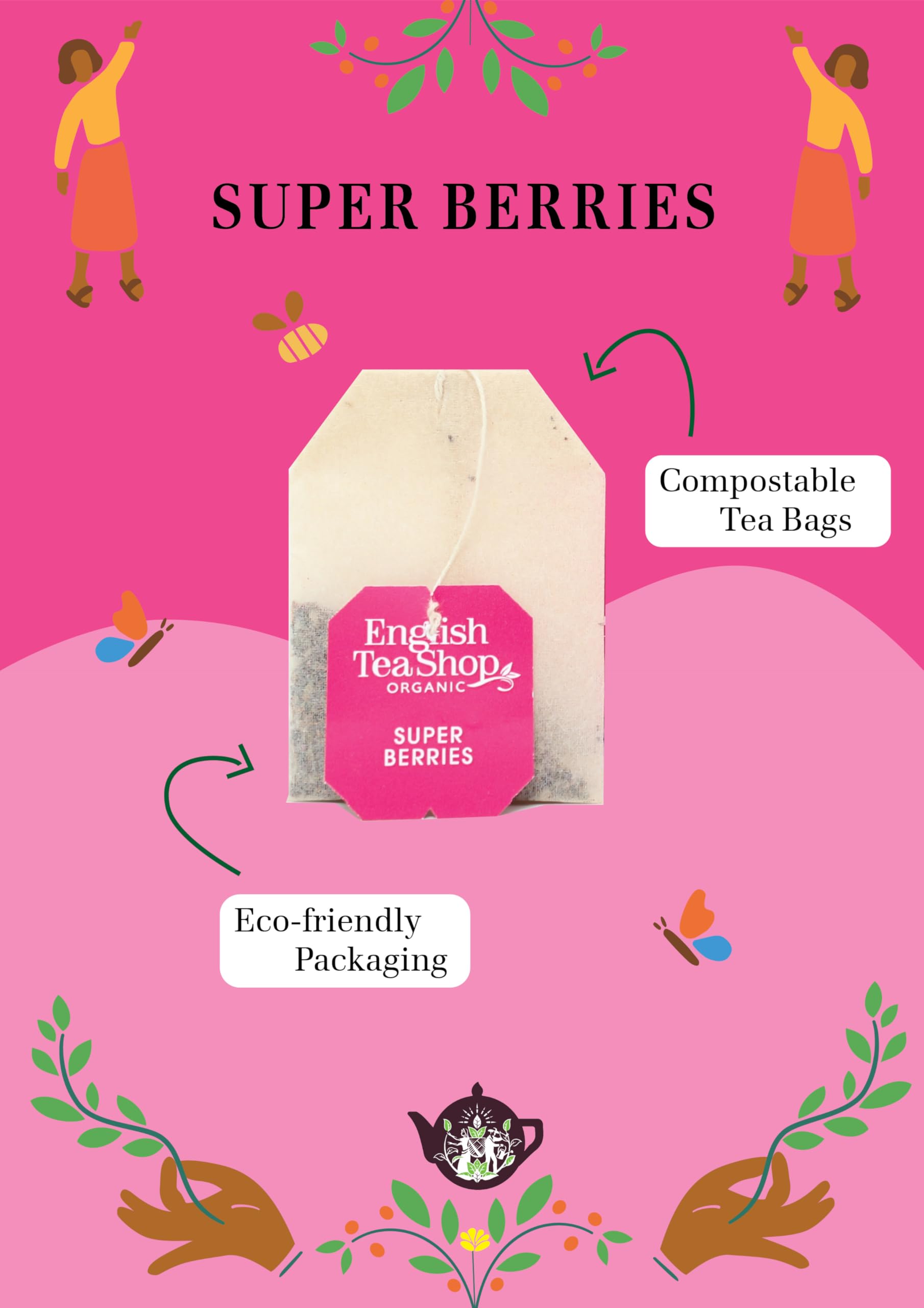 English Tea Shop Super Berries - Organic Fruit Tea, 3 x 20 Tea Bag Sachets (60 Total), 120 g 3