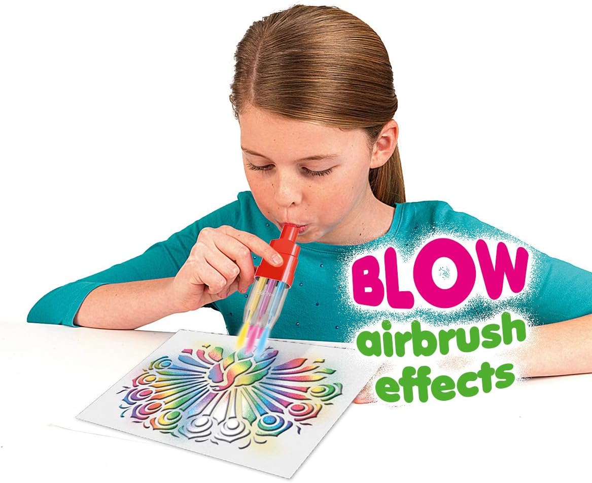 John Adams BLOPENS Rainbow Set - 6 Colour Spray Drawing Kit with Stencils 3