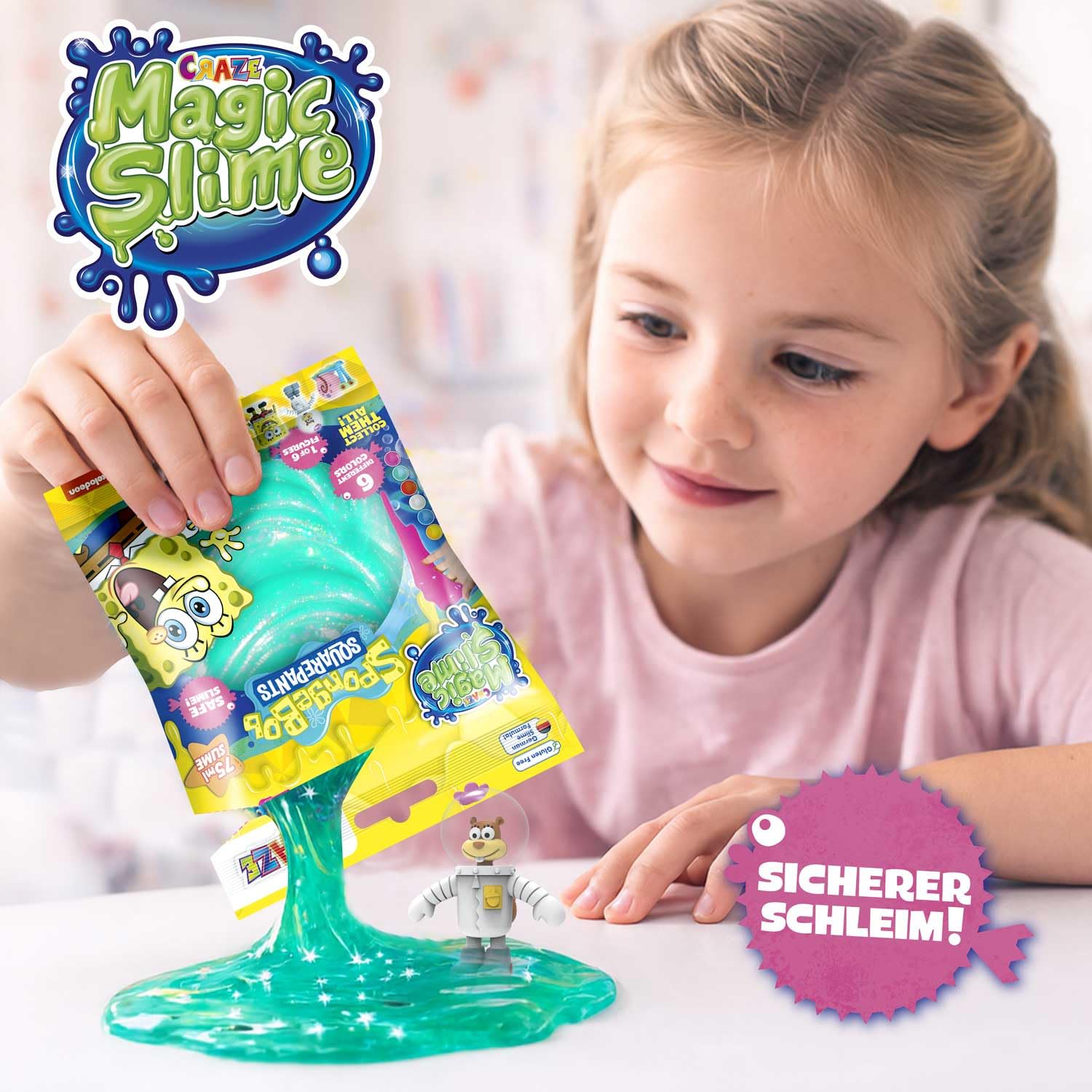 CRAZE Magic Slime Surprise SpongeBob SquarePants Toy Set | Non-Sticky | Ages 3+ 5