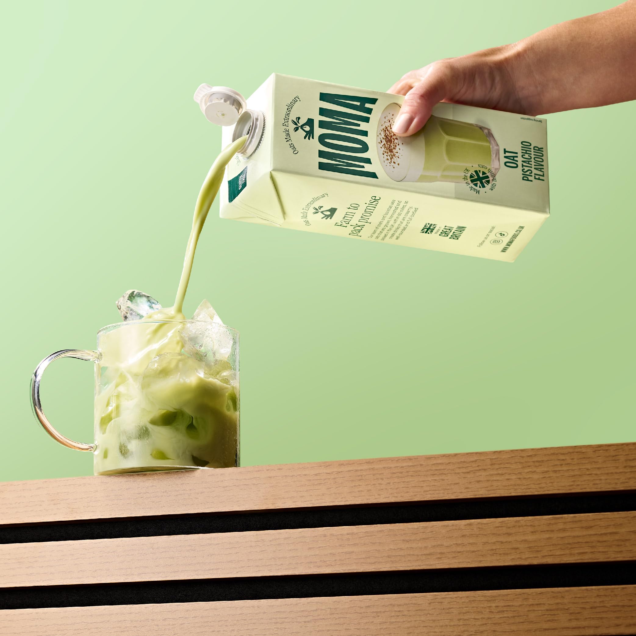 MOMA Pistachio Flavoured Oat Drink - 1L - Plant Based & Vegan - Not From Concentrate 6