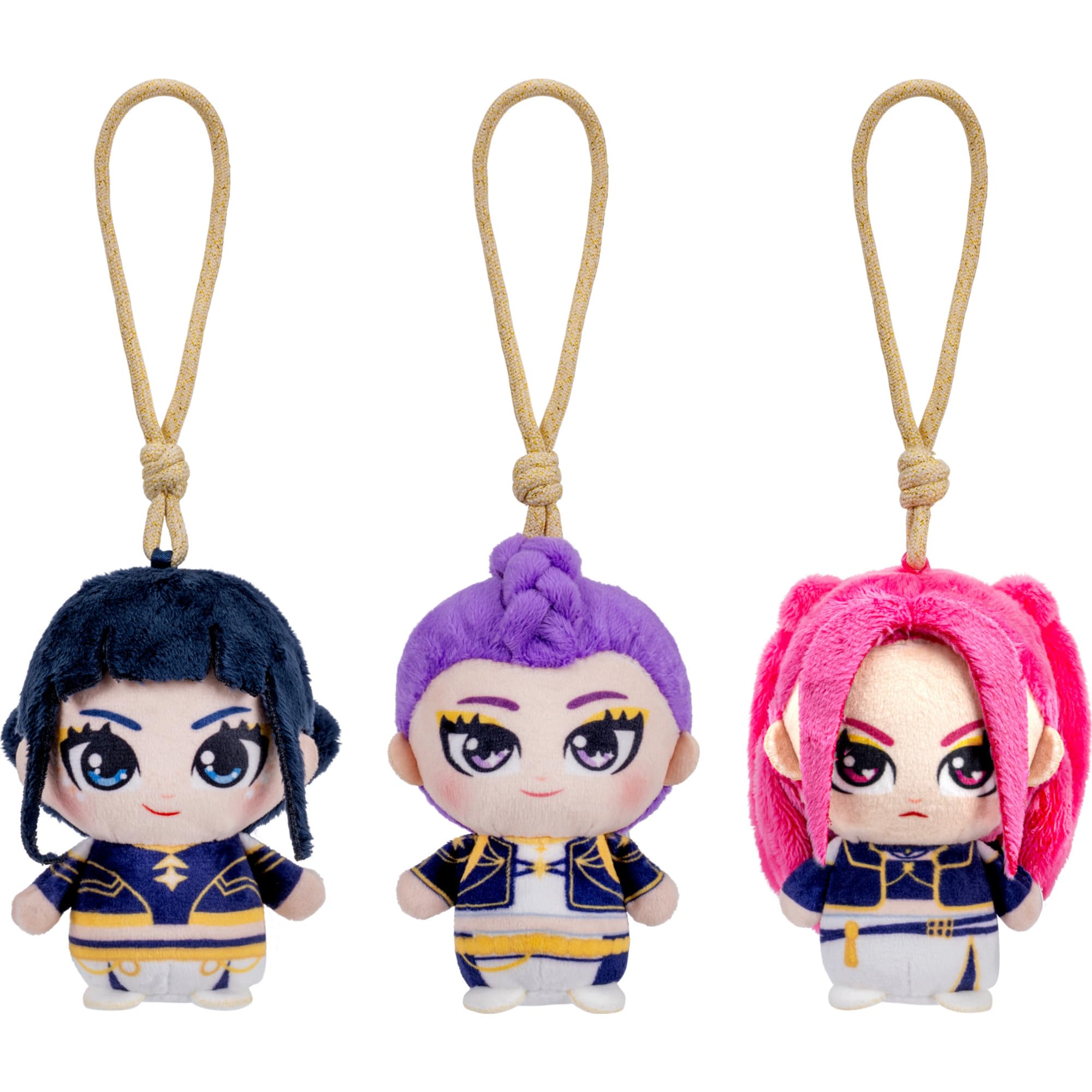 Jazwares KPop Demon Hunters 3-Pack 4-inch Clip-On Plush - Rumi, Mira, and Z 1