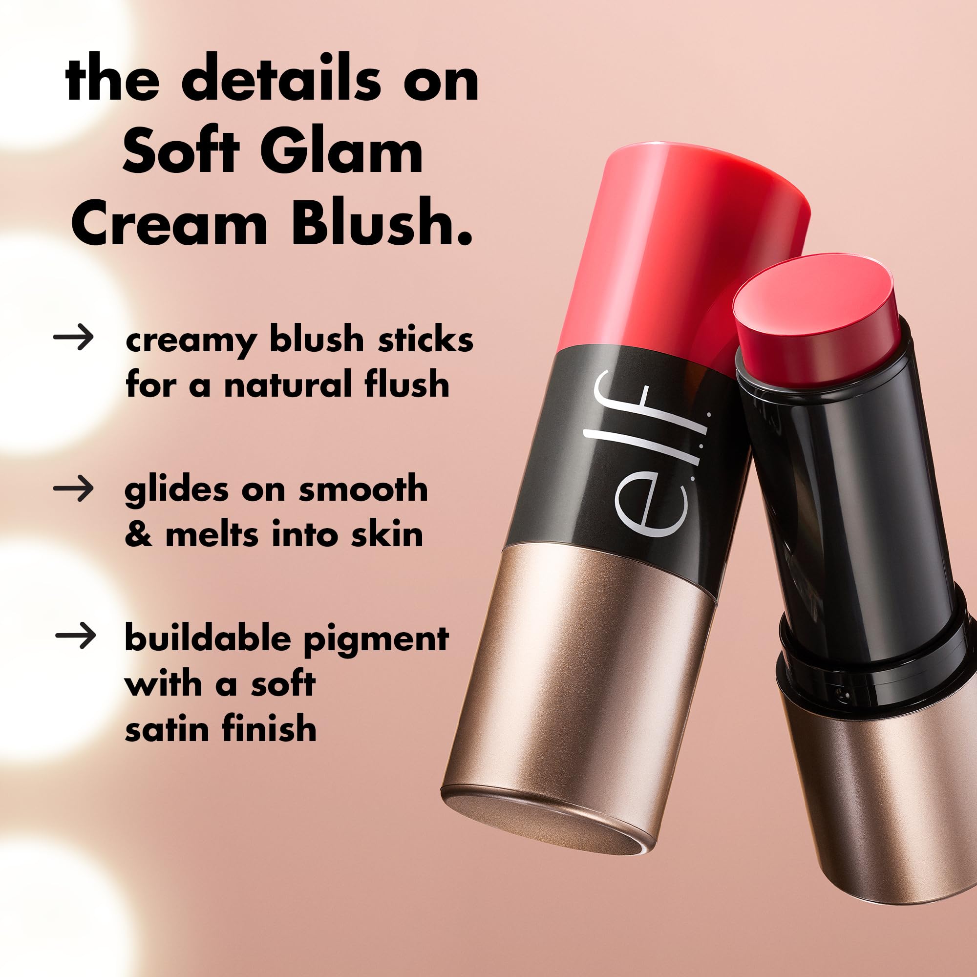 e.l.f. Soft Glam Cream Blush Stick - Gumball | Crayon Form | Natural Finish | 9g 2