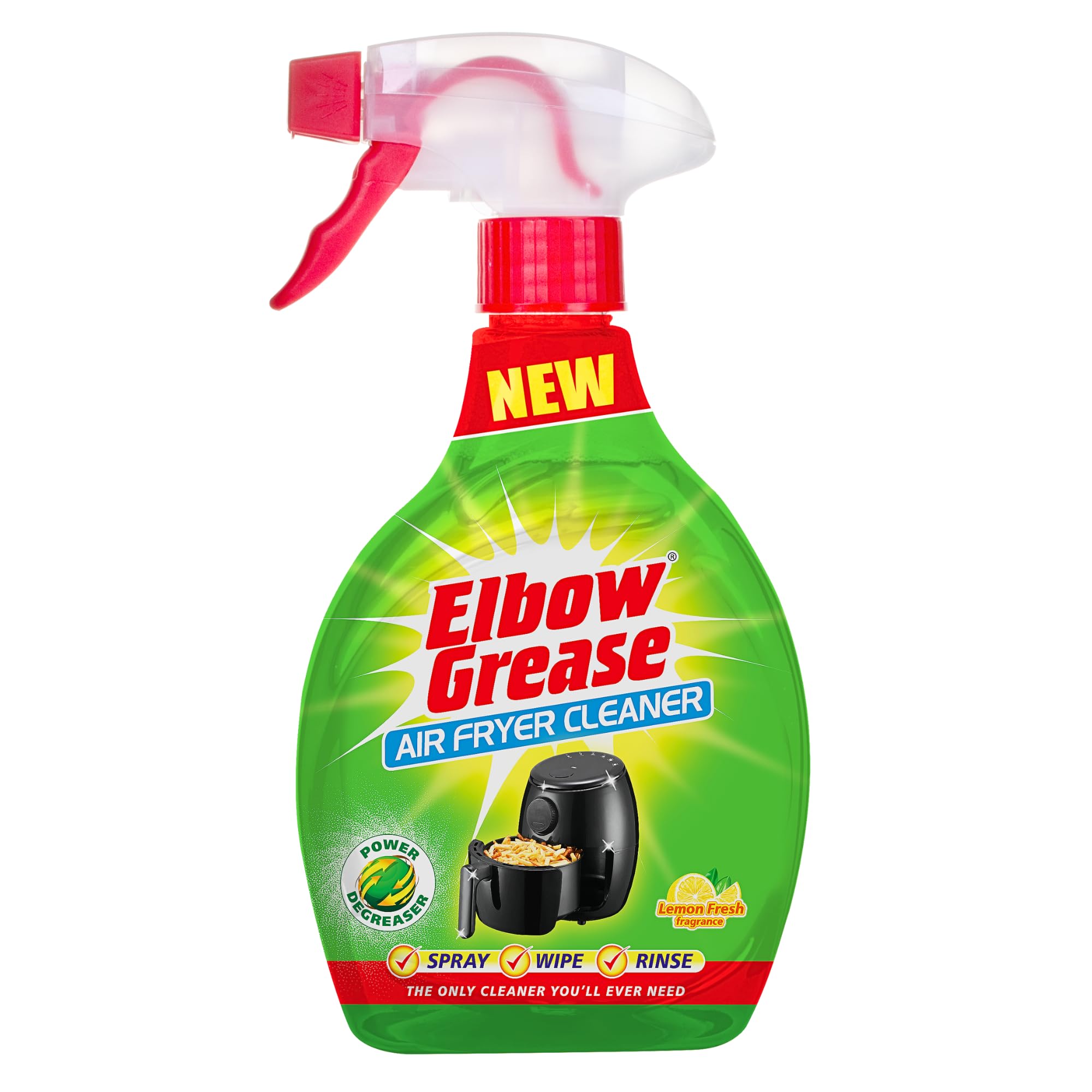 Elbow Grease Air Fryer Cleaner Spray - Cuts Grease & Grime | Lemon Scent | 500ml 1