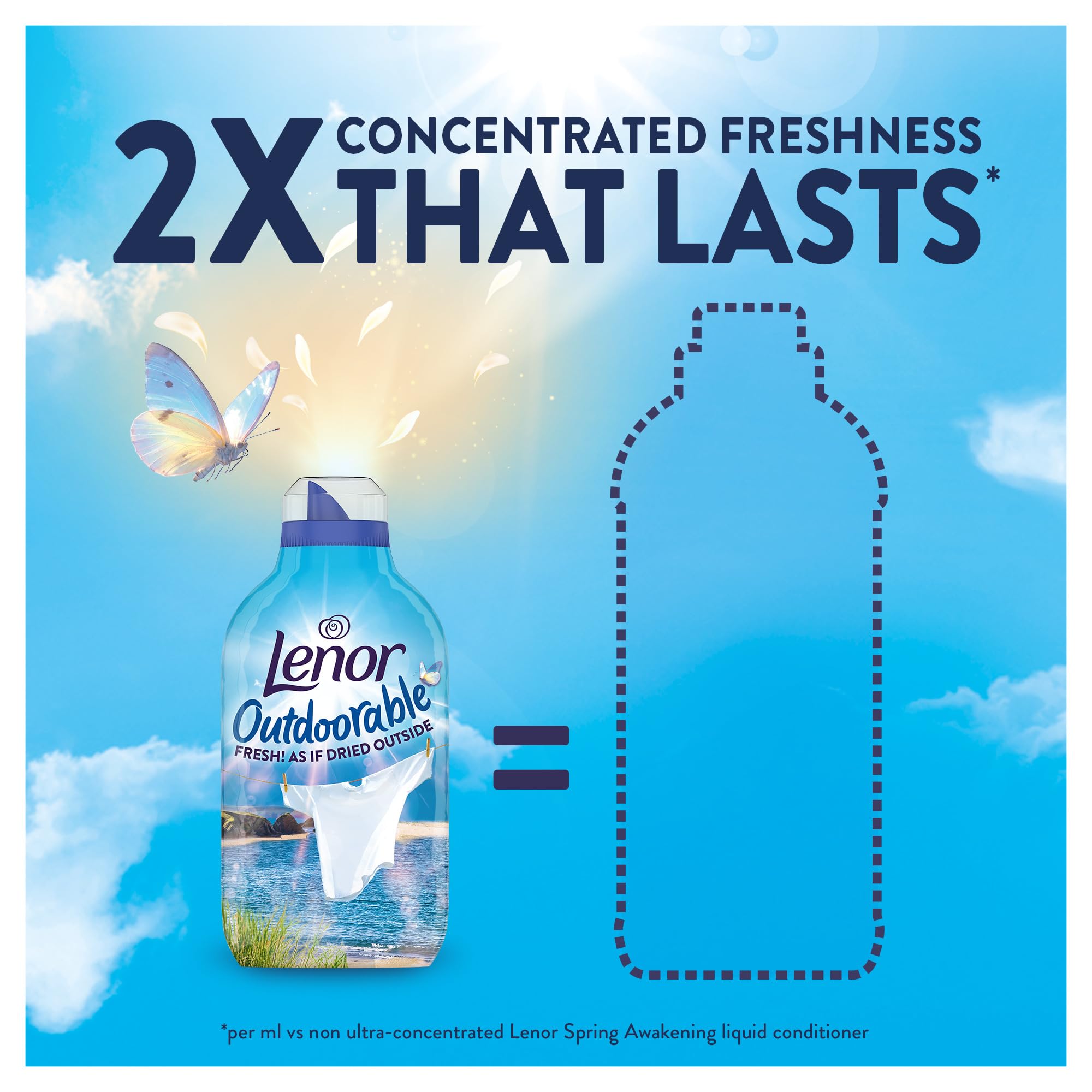 Lenor Outdoorable Liquid Fabric Softener Seabreeze Stroll - 105 Washes, 1.47L 6