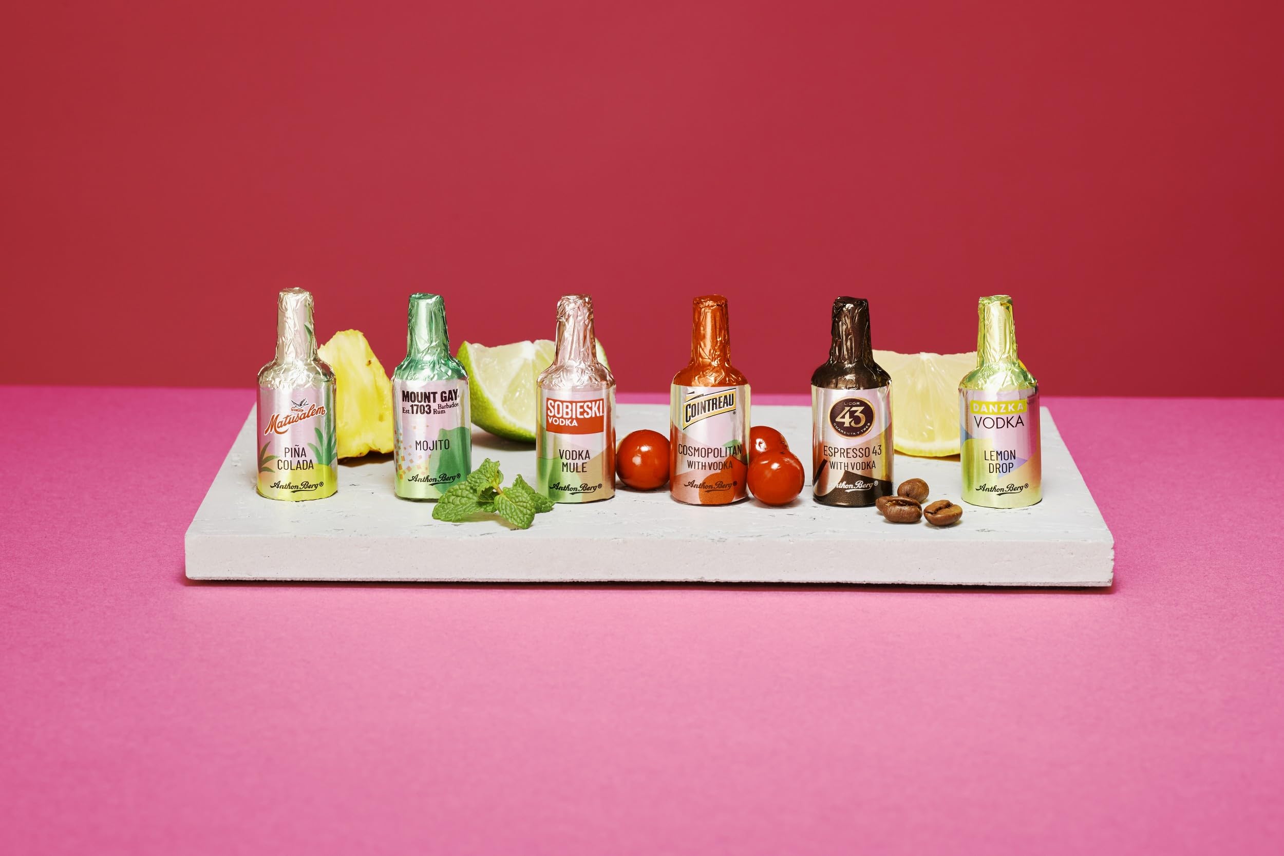 Anthon Berg 12 Dark Chocolate Cocktails with Famous Spirits Liqueurs