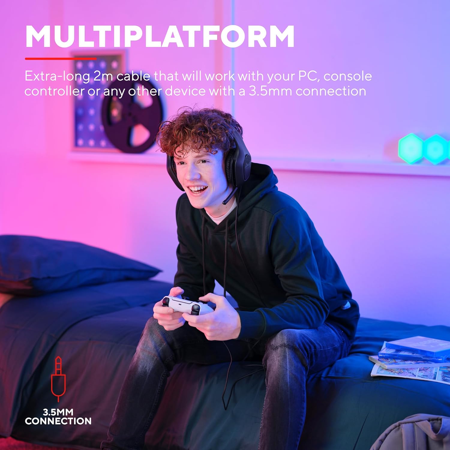 Trust GXT 415 Zirox Lightweight Gaming Headset with 50mm Drivers for PC, PS4, PS5, Xbox, Switch 13