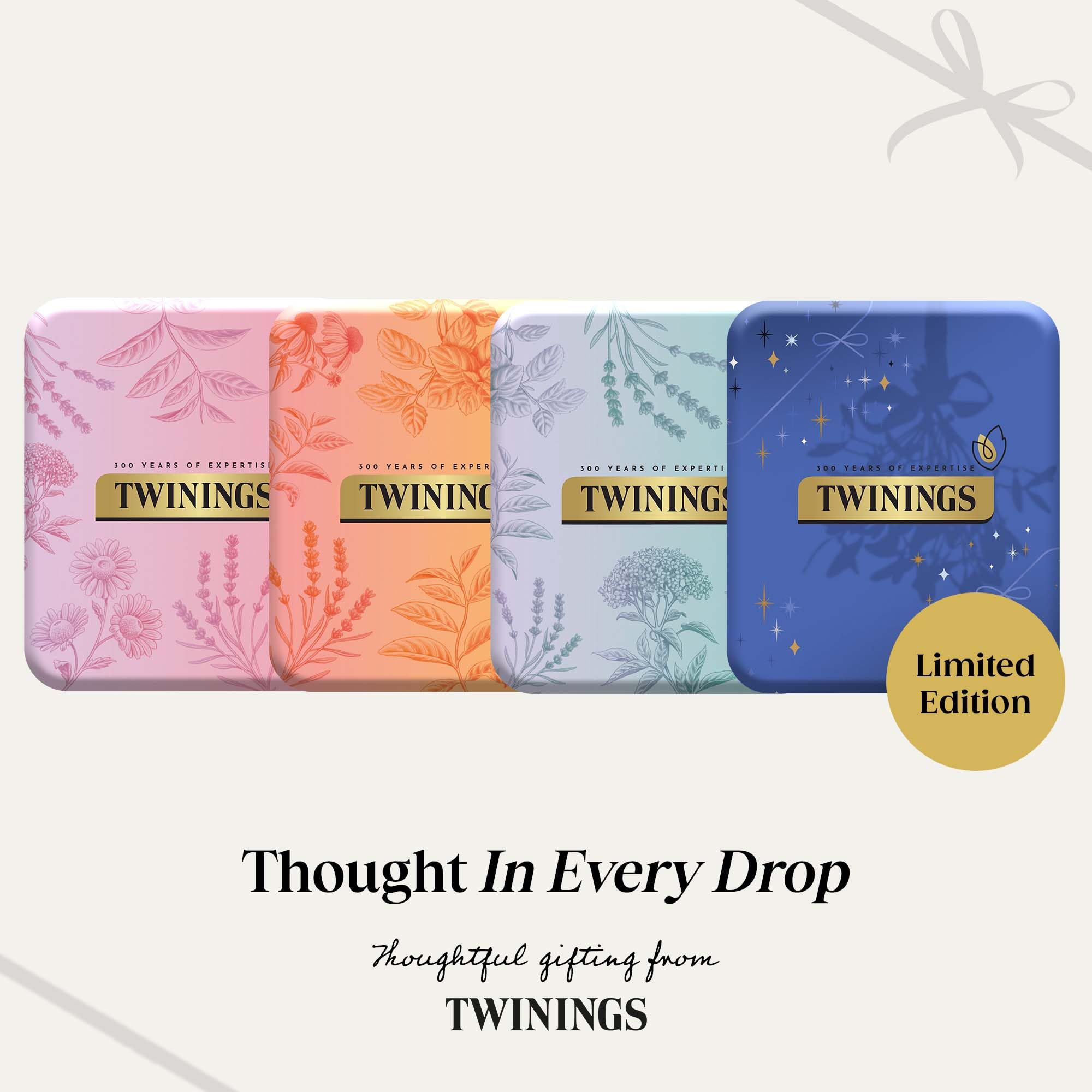 Twinings Festive Limited Edition Pocket Tea Tin - 4 Envelopes | Superblends Sleep Spiced Apple & Glow 5