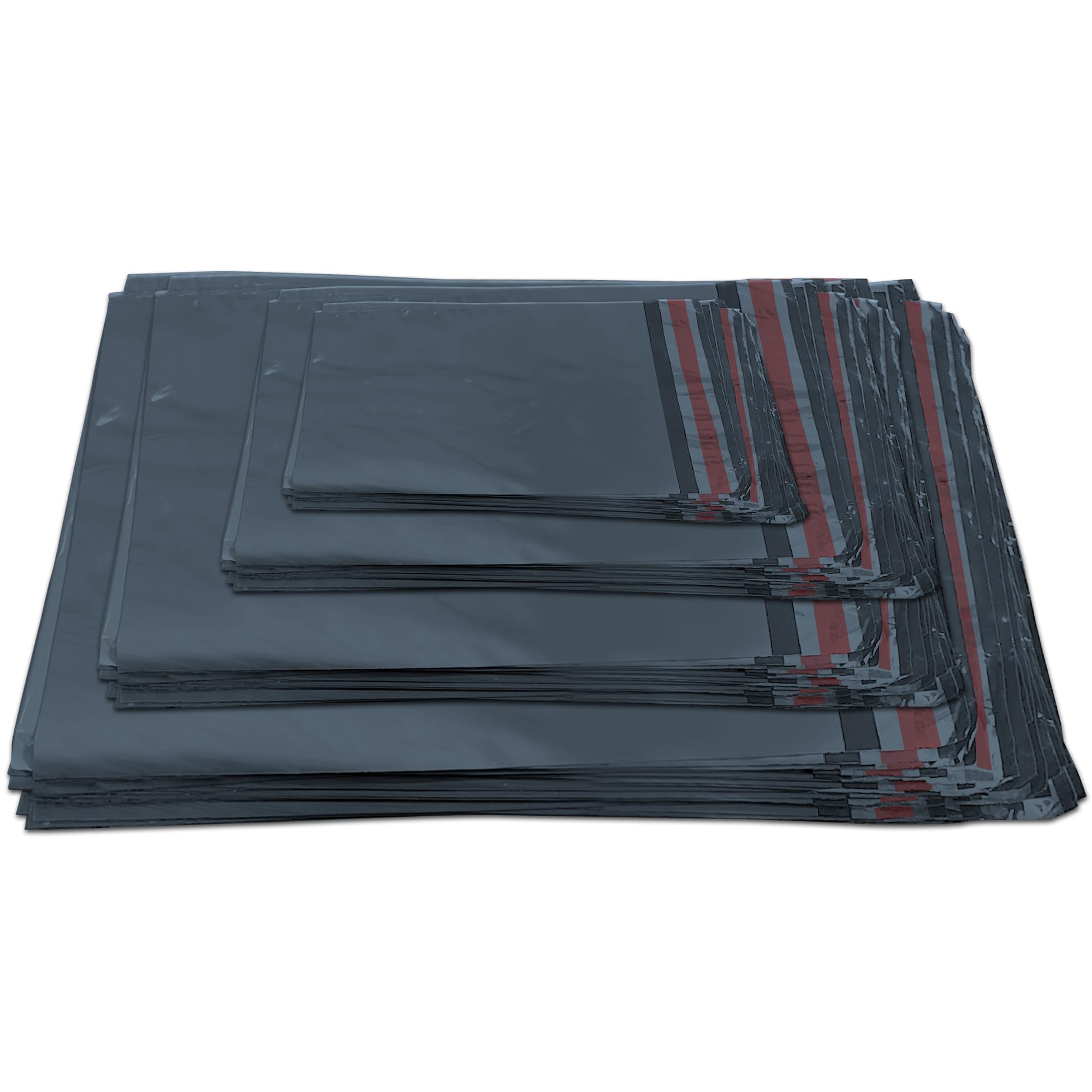 YUNJU Grey Mailing Bags - 100 Count | Opaque 60 Micron Film | Self-Seal Closure 1