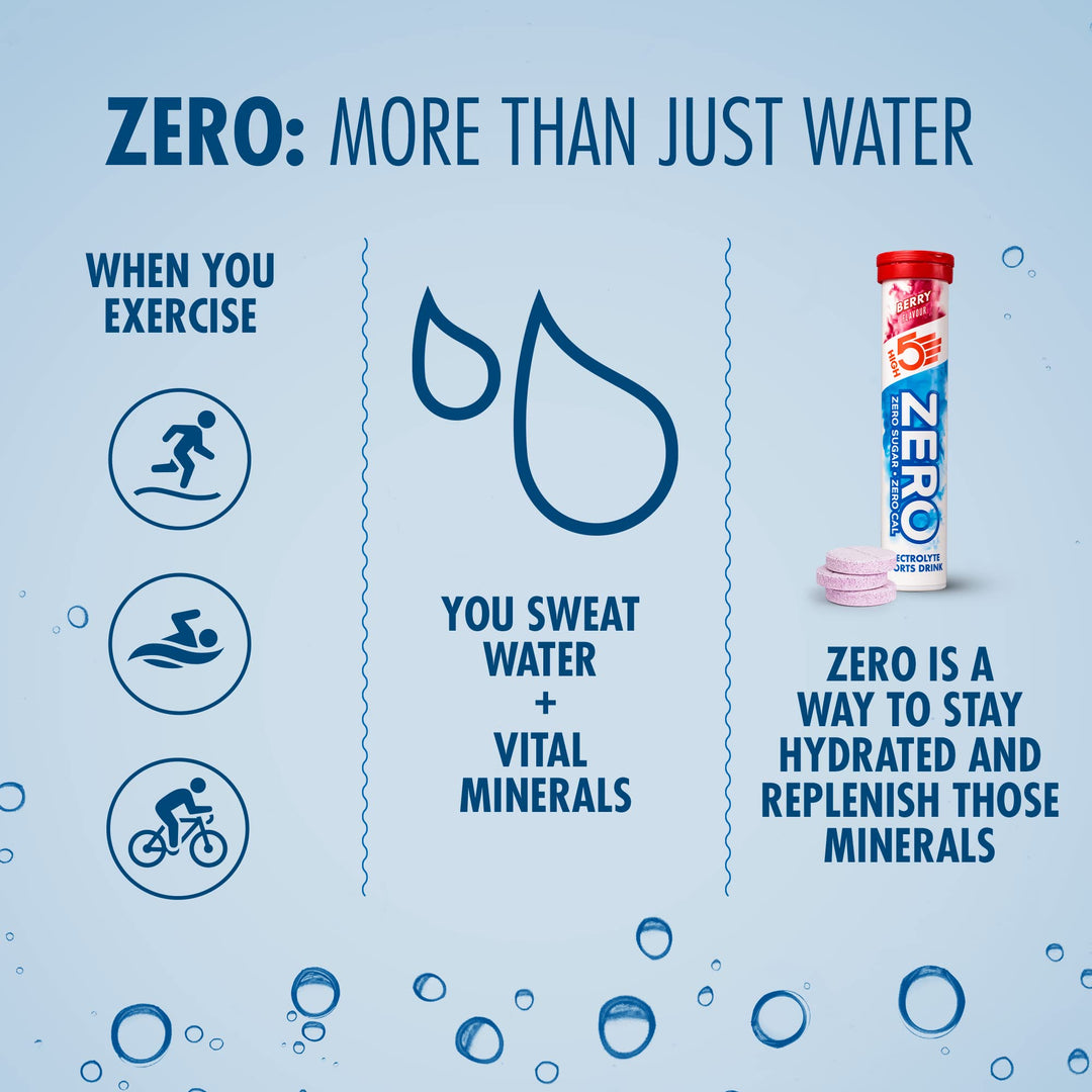 HIGH5 ZERO Electrolyte Tablets - Hydration Tablets Enhanced with Vitamin C (H5-ZBER)