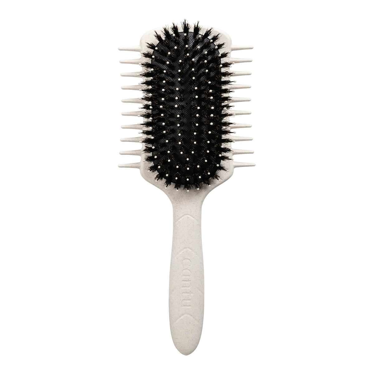CANTU Curl Definer Hairbrush - Frizz Control & Curl Definition | Boar Bristle | White