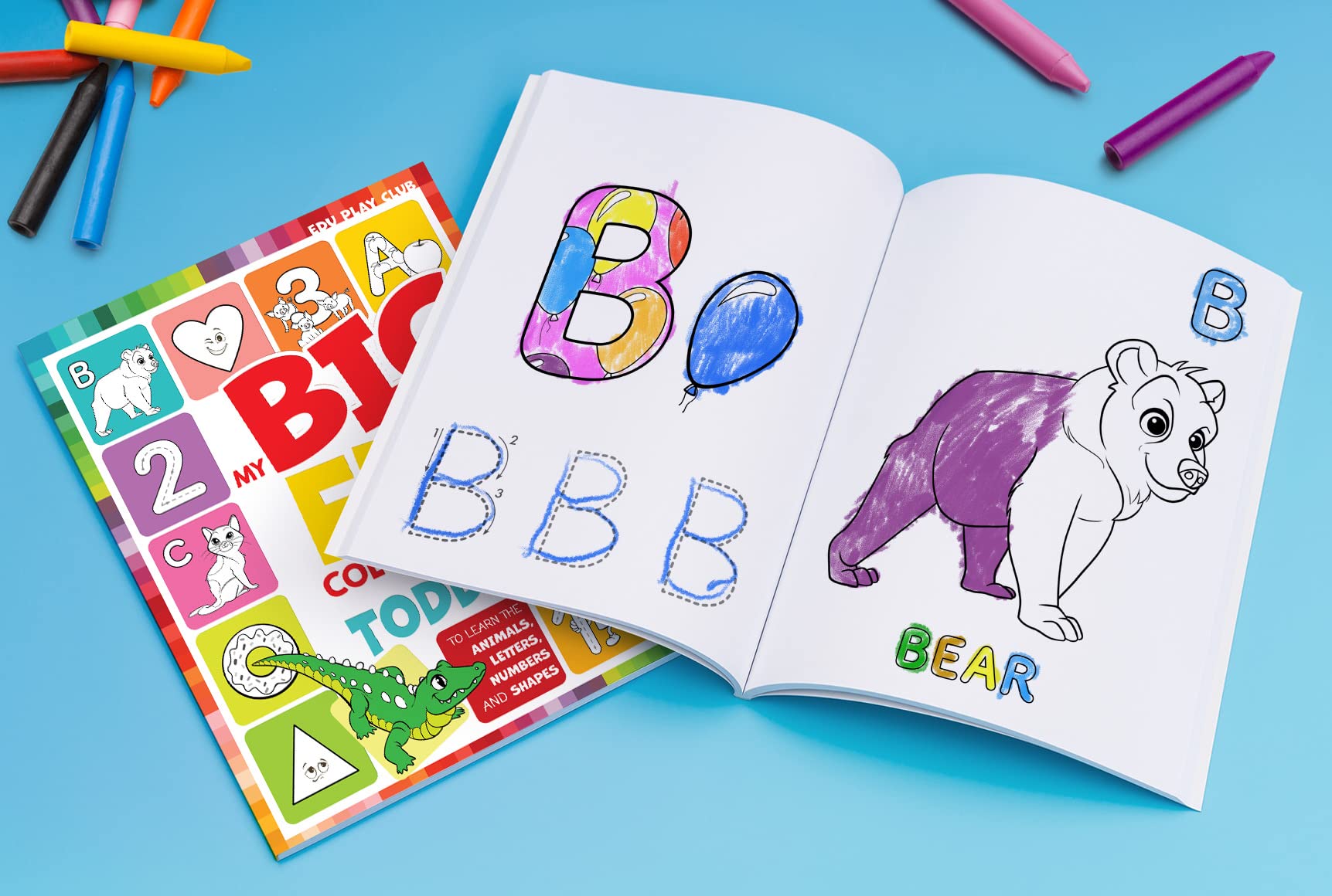 Edu Play Club My Big Fun Coloring Book for Toddlers to Learn Animals, Shapes, Colors | Ages 1-4 | Paperback 2