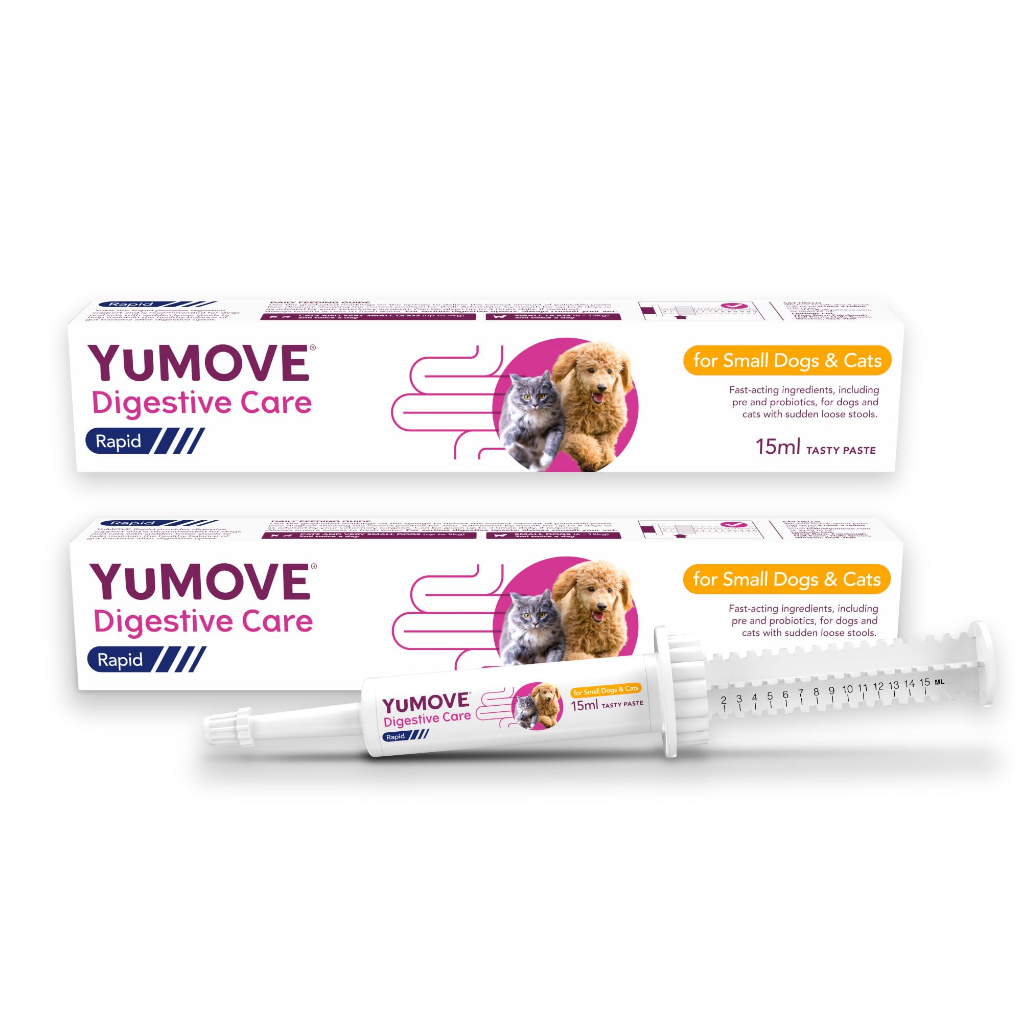 YuMOVE Digestive Care Rapid Paste for Cats & Dogs - Fast-Acting Pre & Probiotic for Loose Stools | 15ml 1