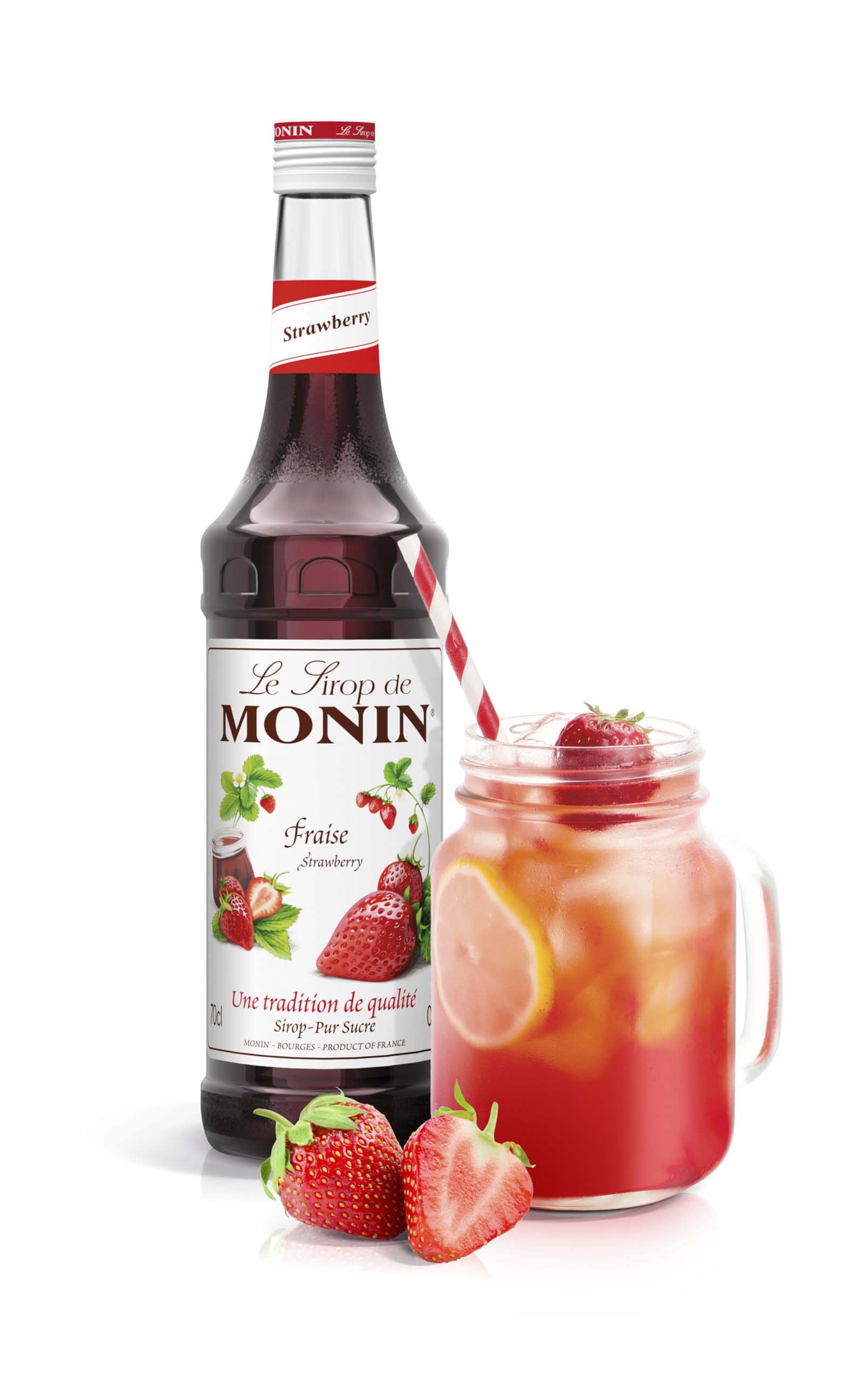 Monin Premium Strawberry Syrup - 1L PET Bottle | Natural Flavours | Vegan & Allergen-Free 2