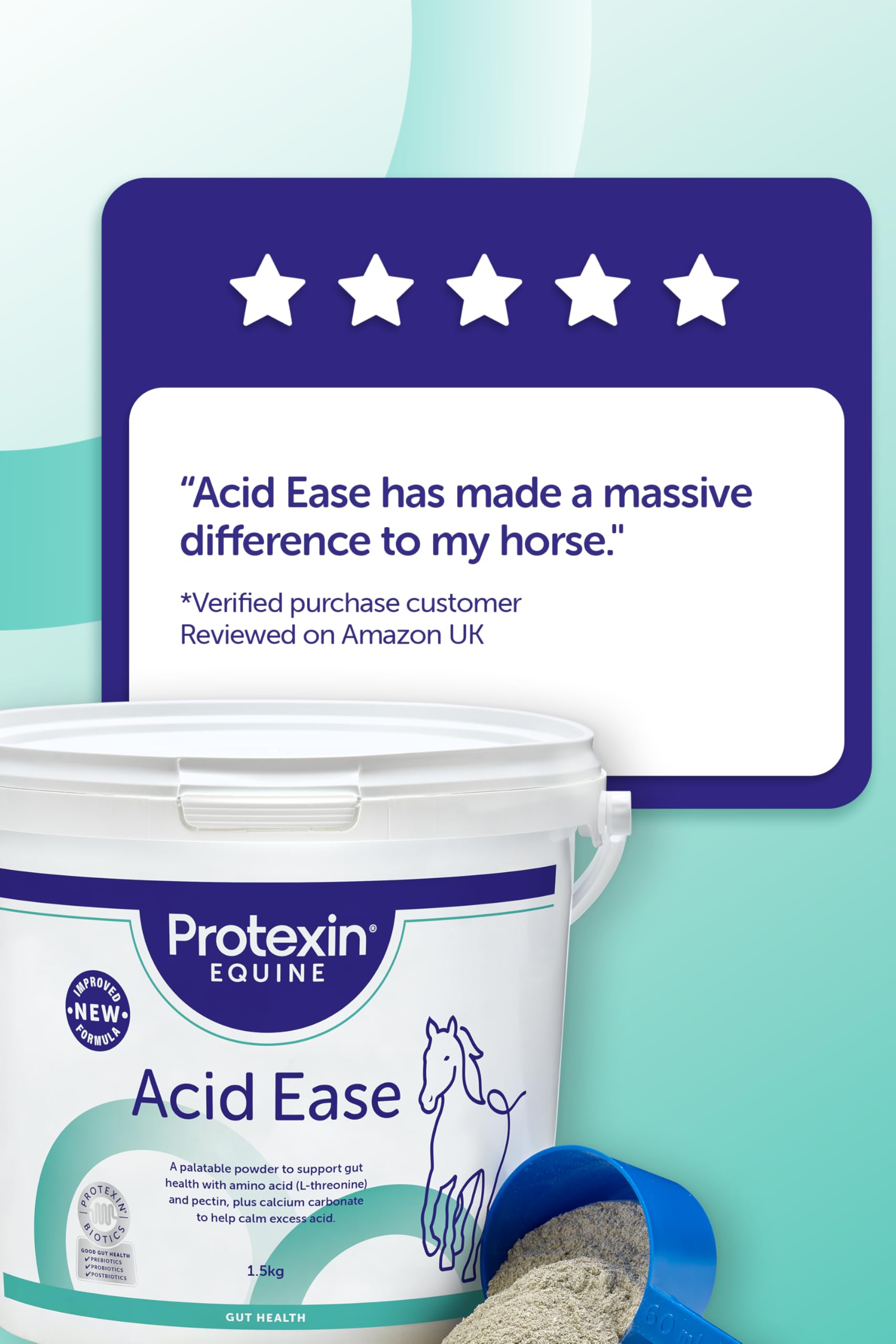 Protexin Equine Premium Acid Ease - Buffers Excess Stomach Acid | 1.5 kg Powder 8