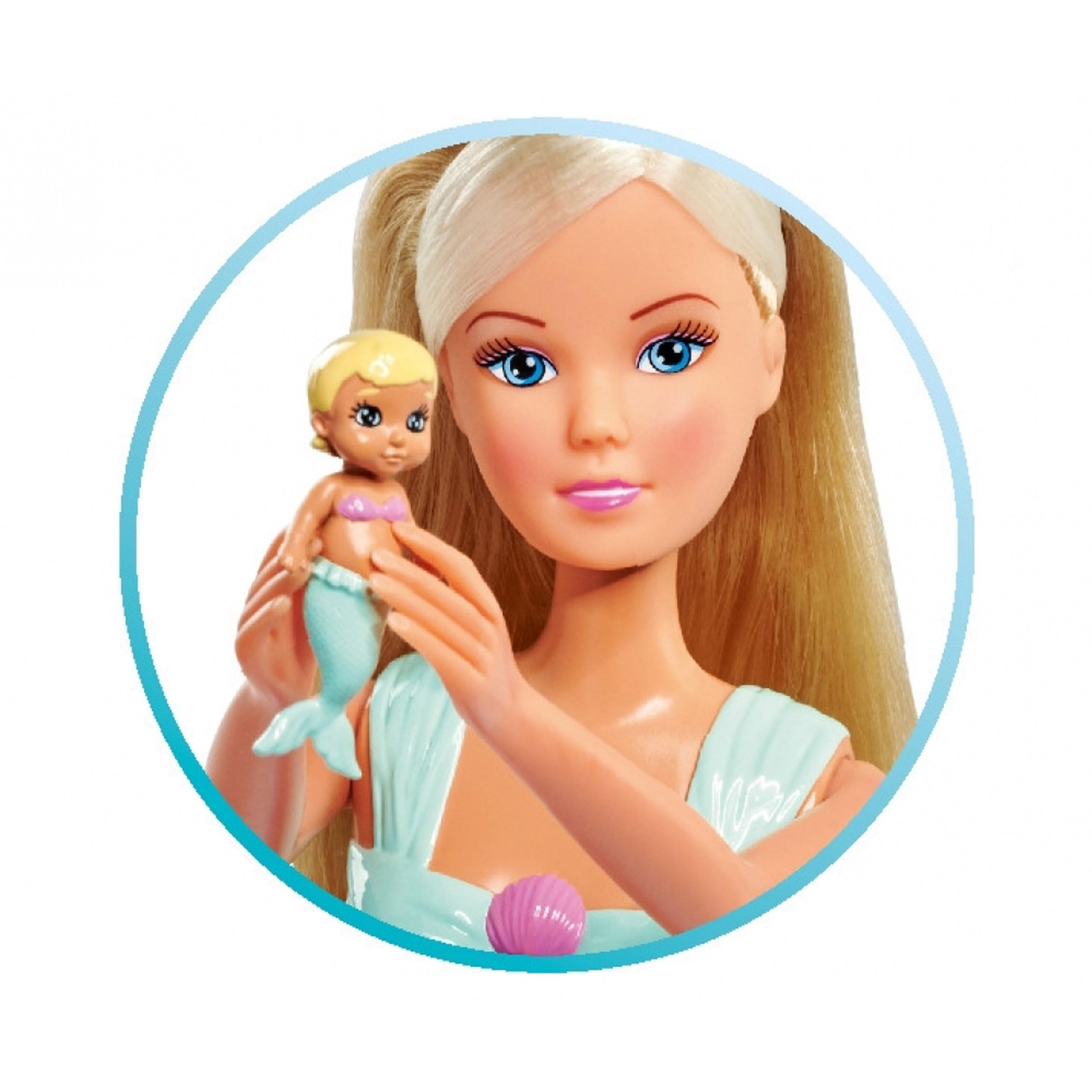 Simba Steffi Love Mermaid Family Doll Set with Kevin Mermaid and Baby | 29 cm | Ages 3+ 5