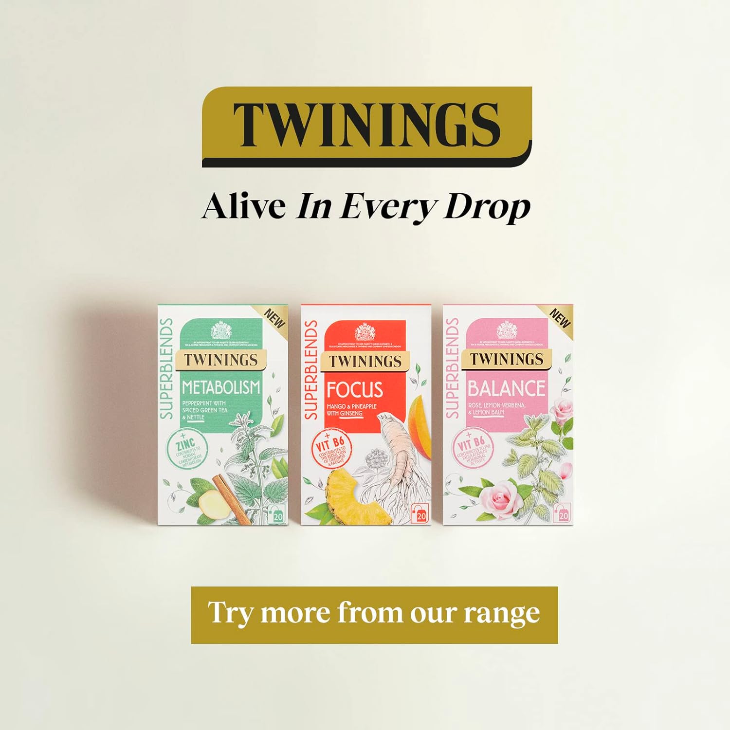 Twinings Superblends Glow Tea - Strawberry & Cucumber Green Tea with Aloe Vera & Biotin (20 Bags) 6