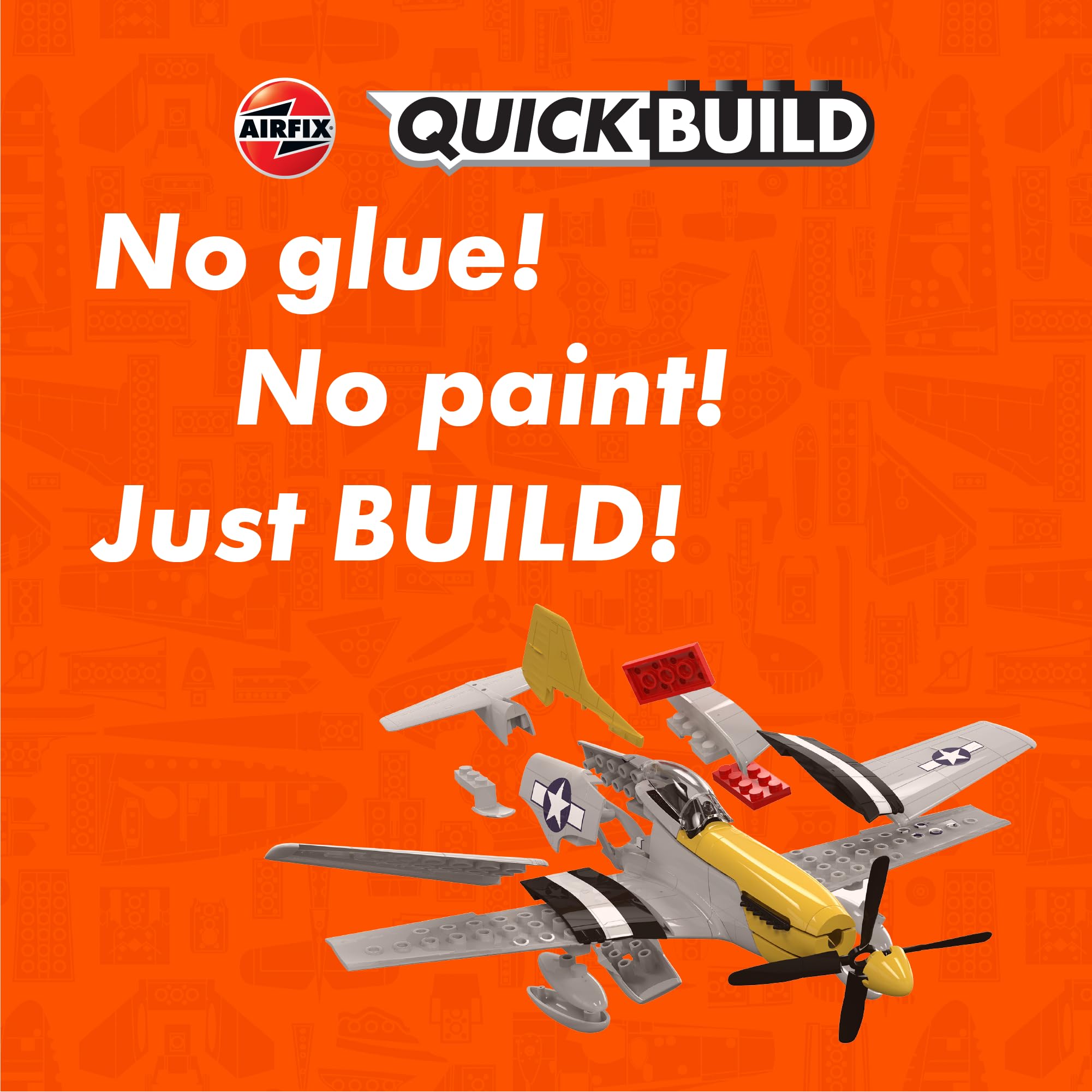 Airfix QUICKBUILD P-51D Mustang Model Kit - Snap Together Plastic Aircraft Model for Kids 8+