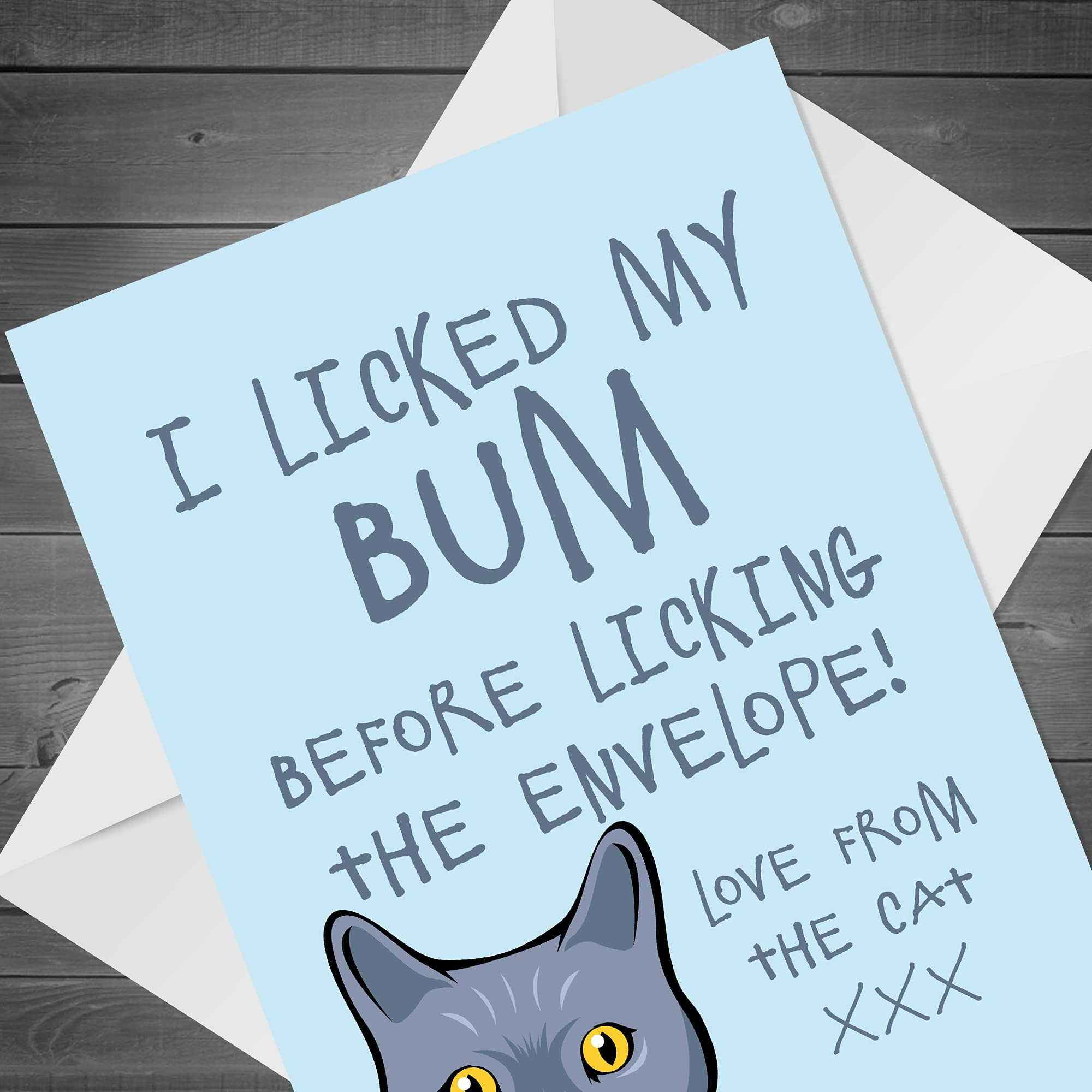 RED OCEAN Funny Cat Bum Birthday Card - A6 Size, 300gsm Card | Humorous Gift 5