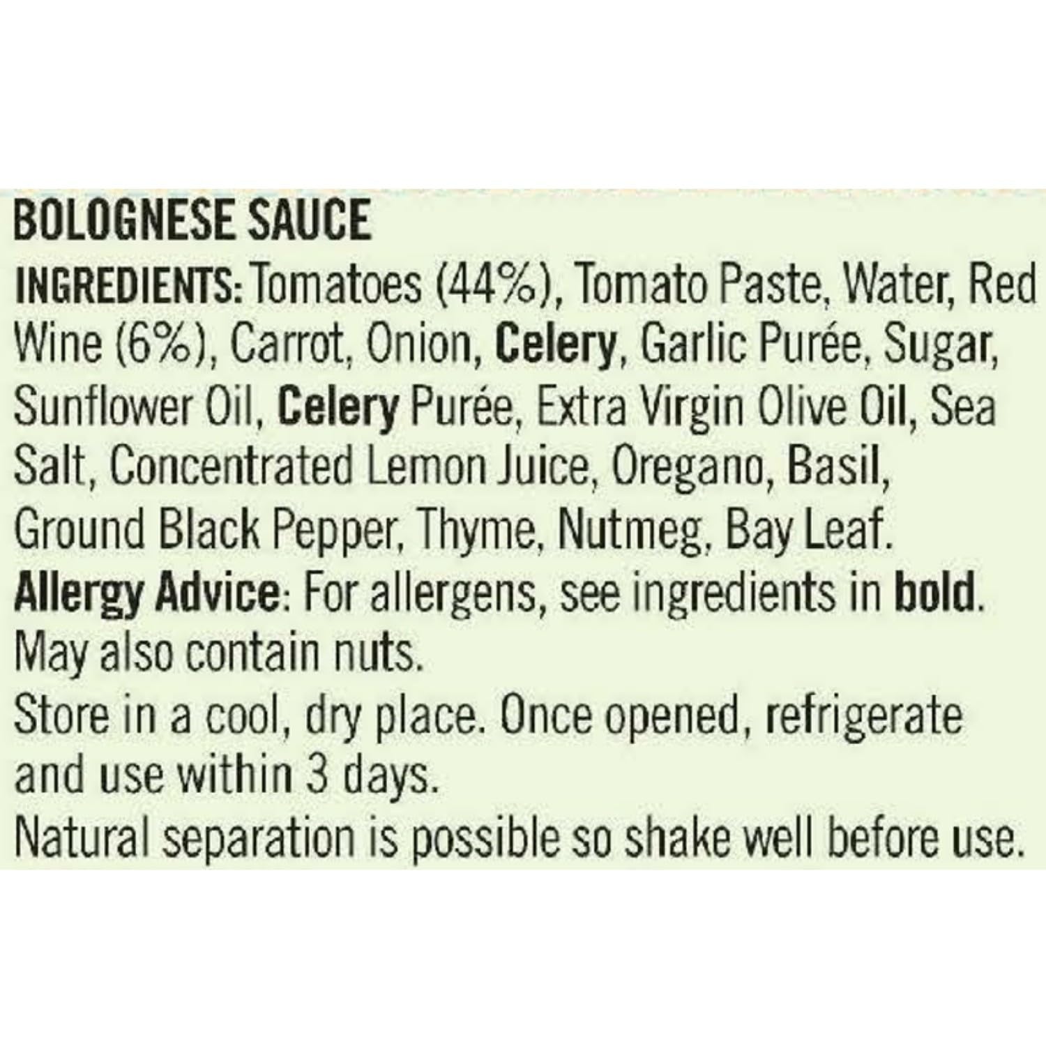 Loyd Grossman Original Italian Bolognese Pasta Sauce | Made with Italian Tomatoes & Basil | 350g Jar