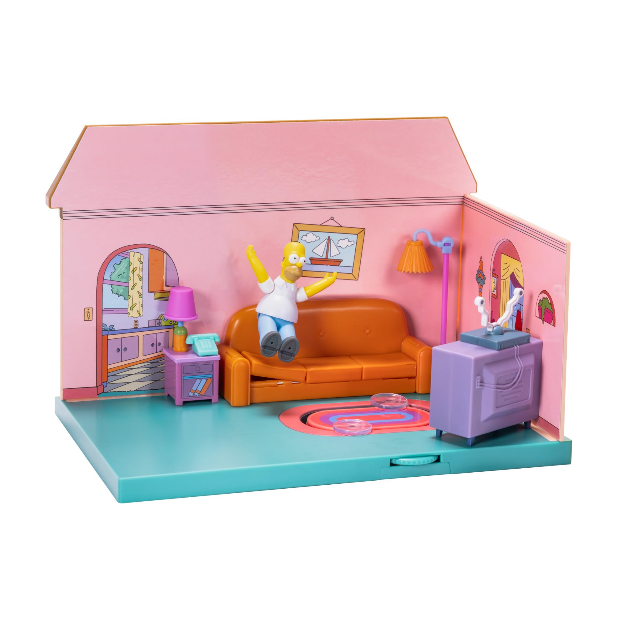 Jakks Pacific The Simpsons Living Room Diorama Playset - Includes Homer Figure, Interactive Features, Ages 4+ 2