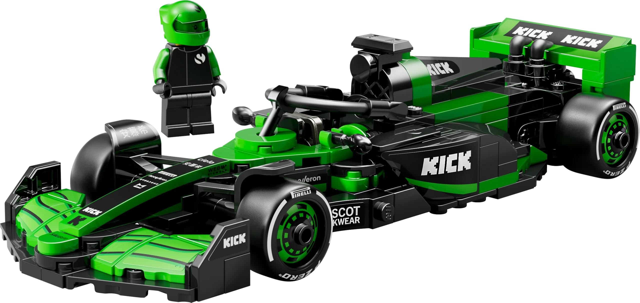 LEGO Speed Champions KICK Sauber F1 Team C44 Race Car Toy - Buildable F1 Model with Driver Minifigure for Ages 10+ 4