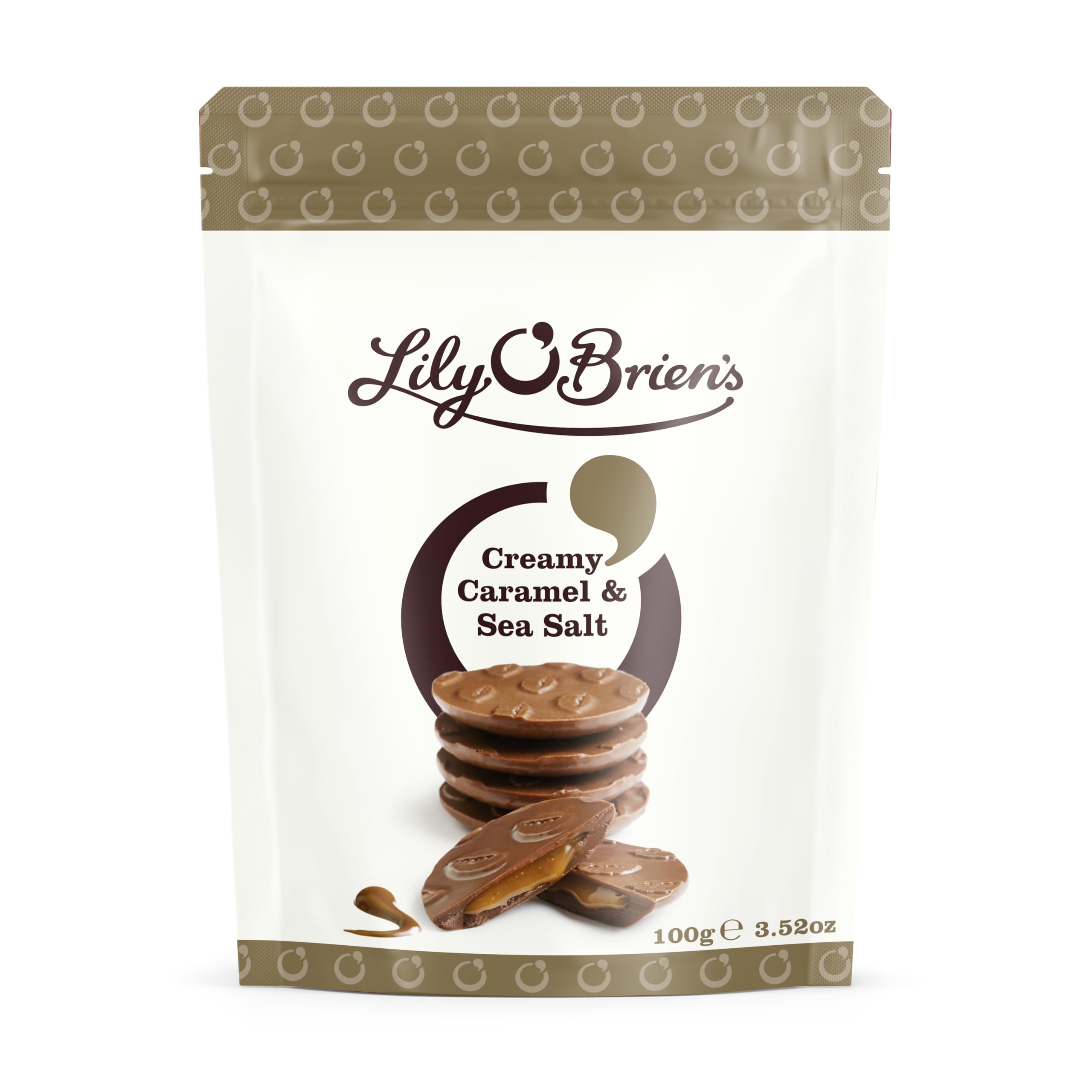 Lily O'Brien's Creamy Caramel and Sea Salt Chocolate Buttons Share Bag 100g 1
