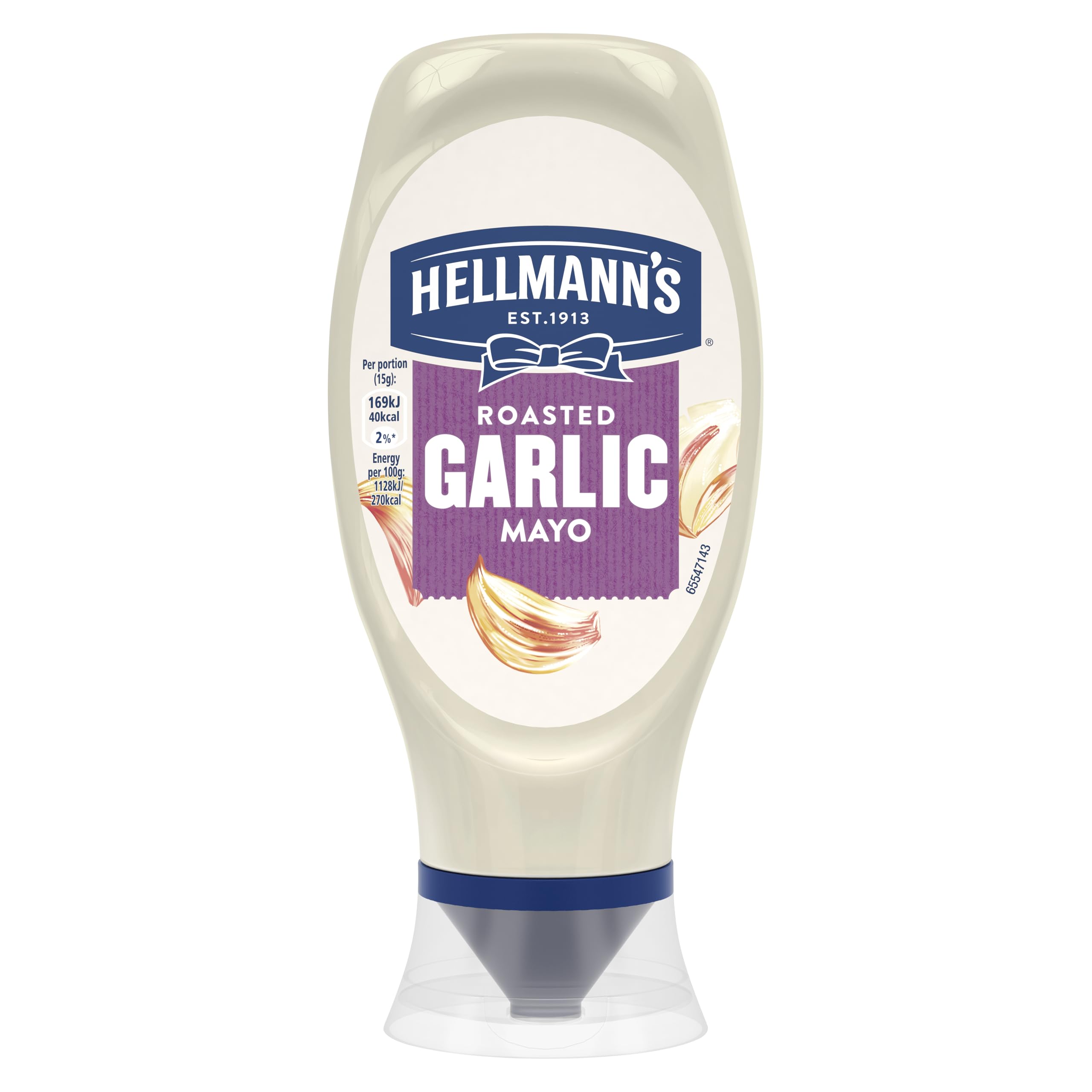 Hellmann's Roasted Garlic Mayonnaise - Creamy Texture, Savoury Flavour | 430ml Bottle 1