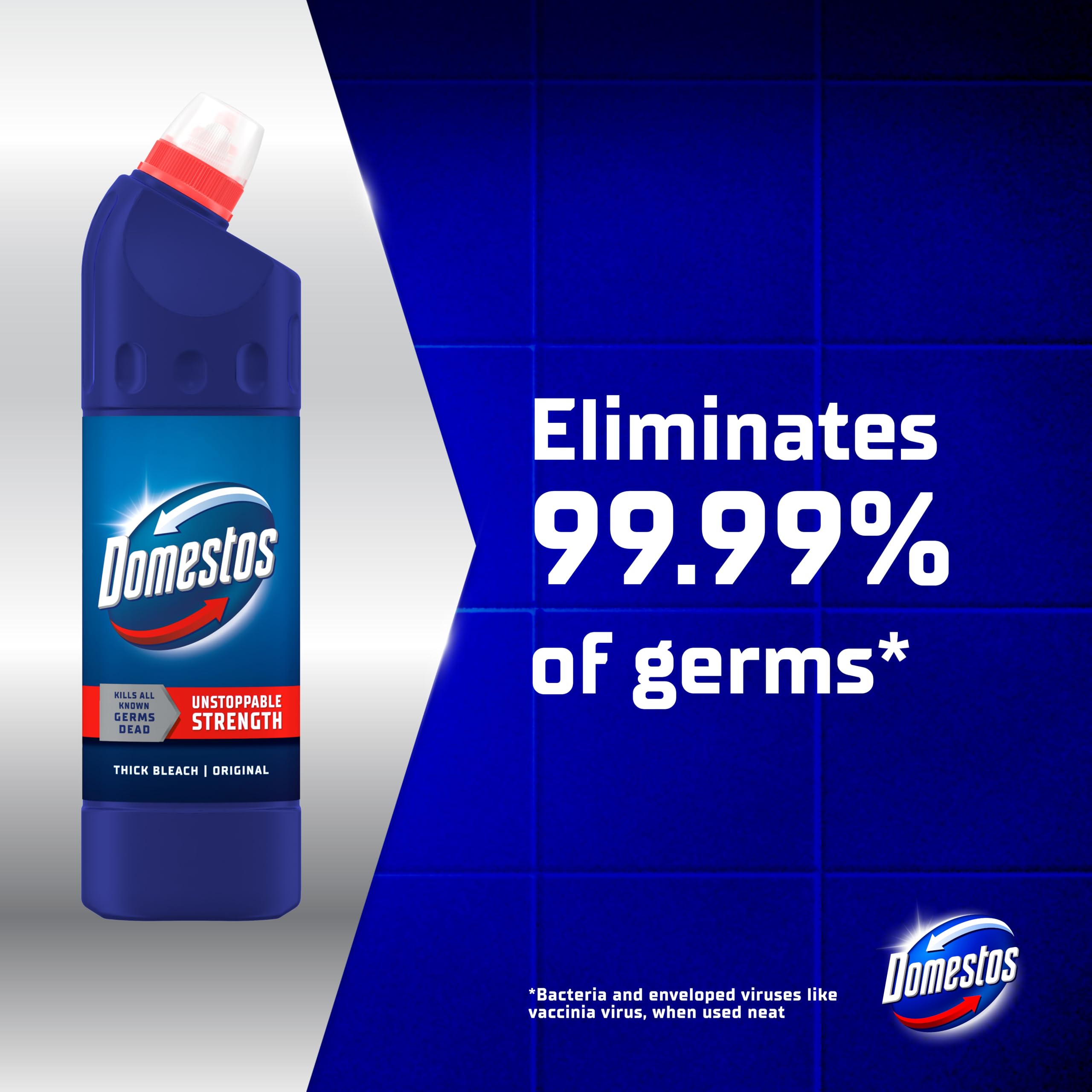 Domestos Original Thick Bleach 750ml - Toilet & Multi-Surface Cleaner 12