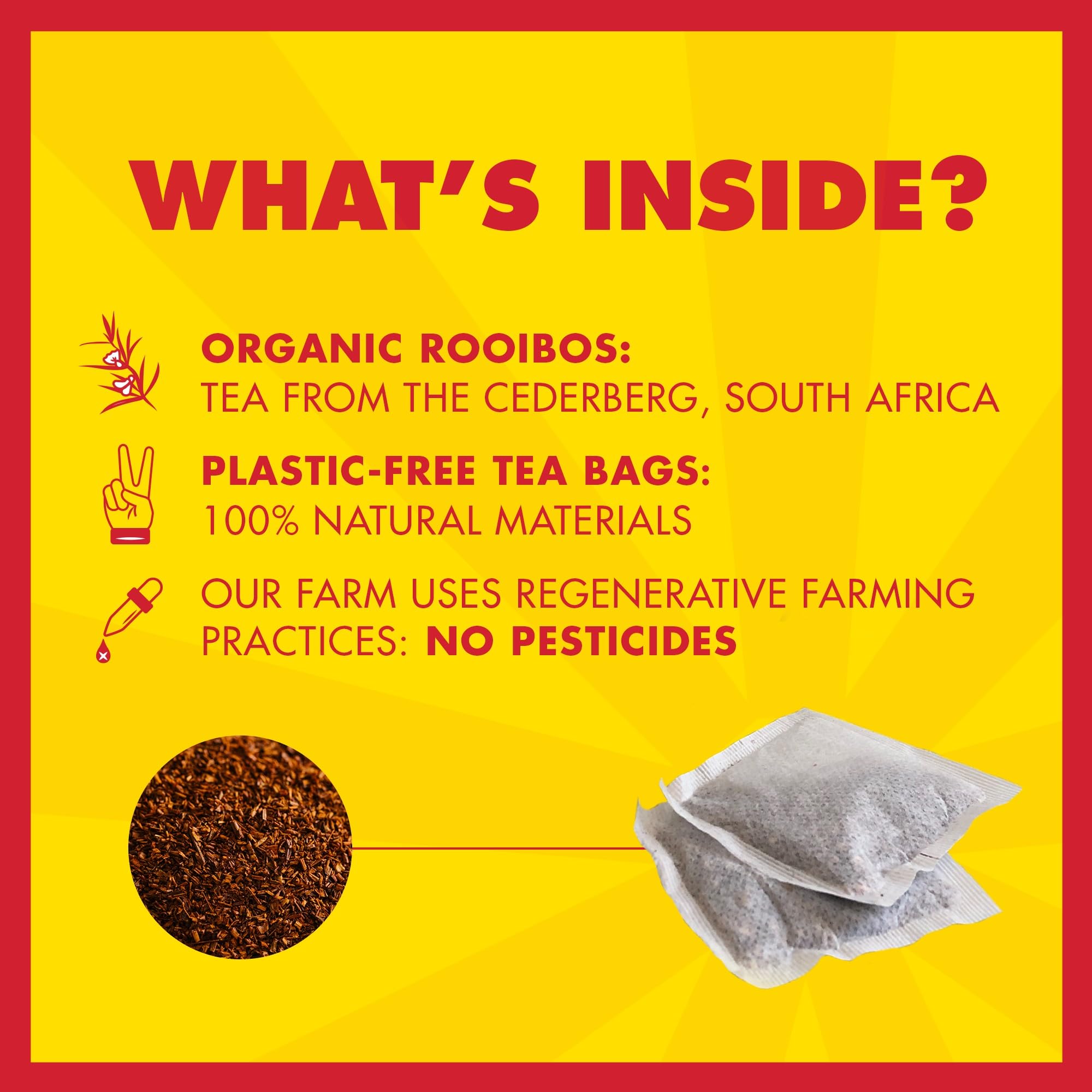 BOS Organic Rooibos Caffeine Free Tea Bags - Classic Blend | 40 Count Carton | 100g 3