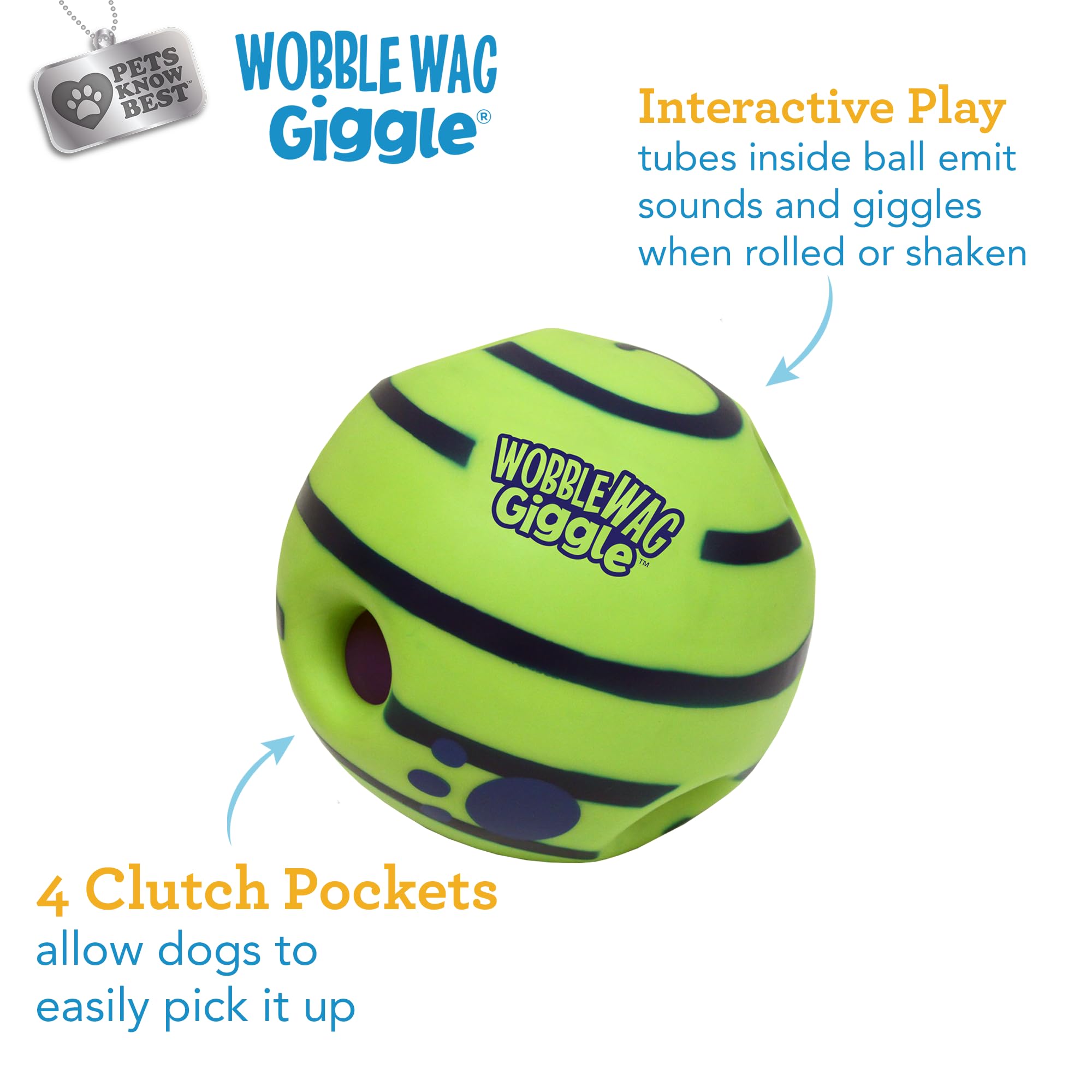 Wobble Wag Giggle Interactive Sound Dog Toy Ball | Medium Size | Green Vinyl 3