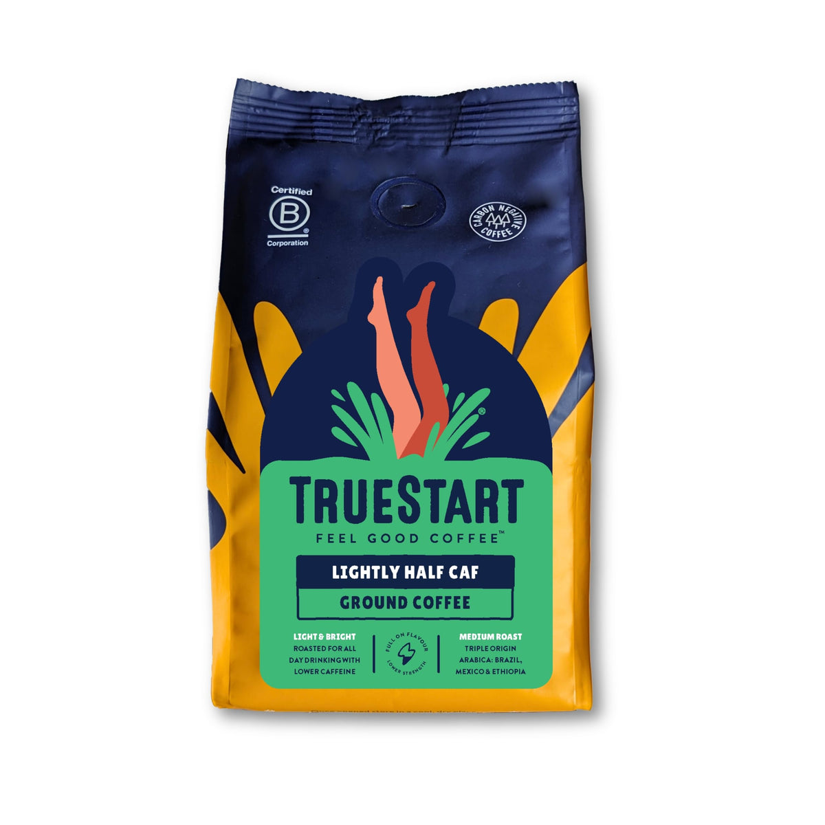TRUESTART Ground Coffee, Lightly Caffeinated, 200g