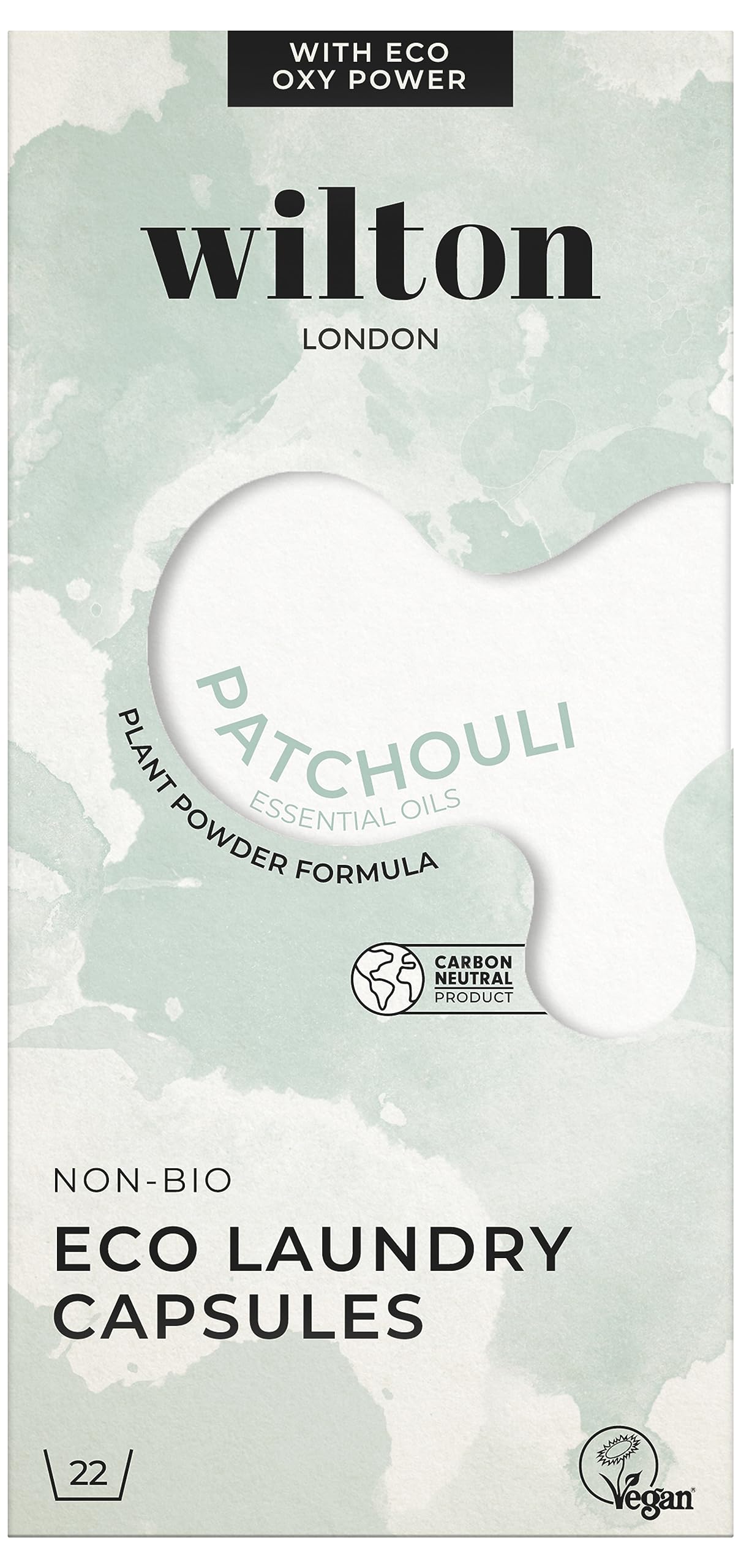 Wilton London Eco Friendly Laundry Capsules - Patchouli Scent | 22 Washes | Plastic Free