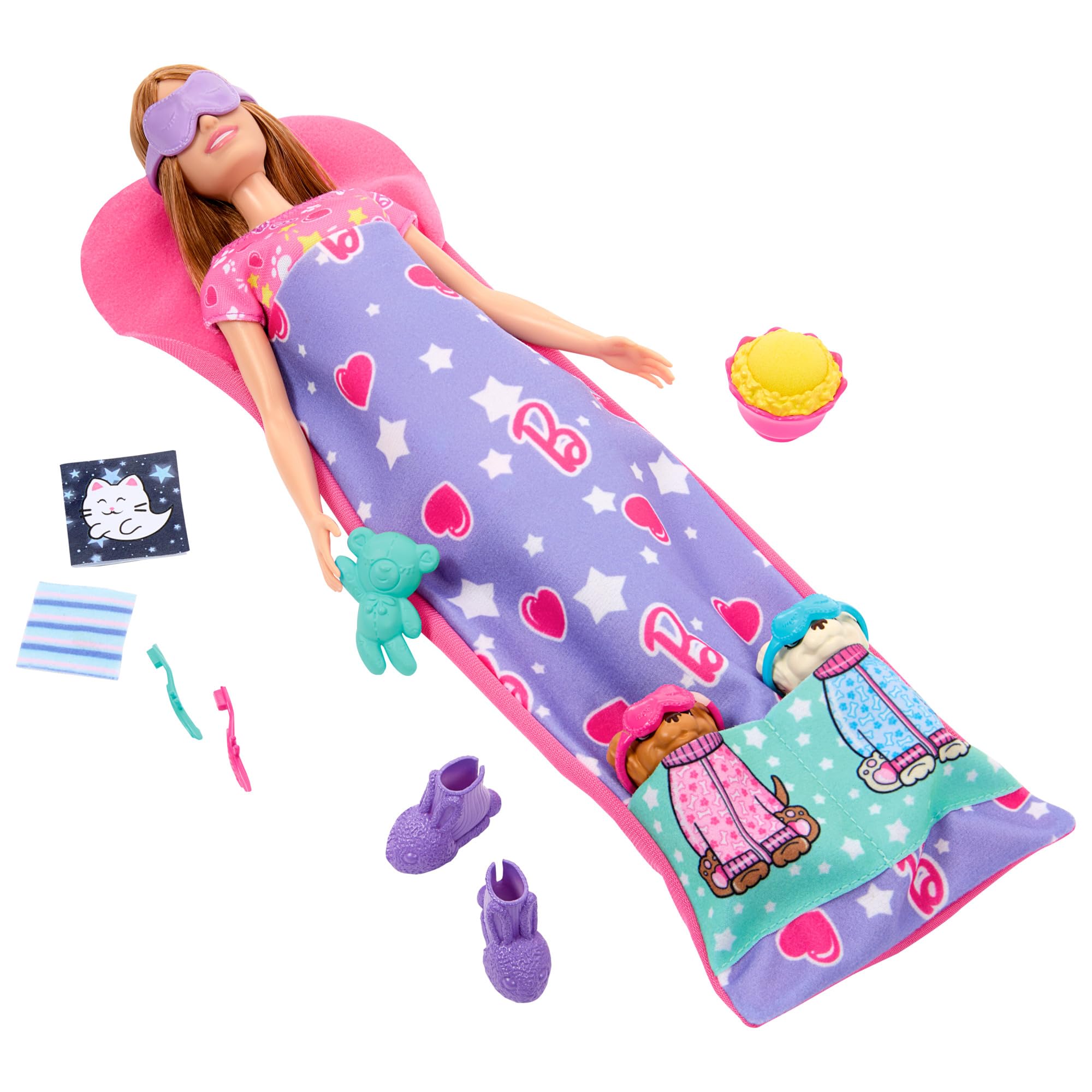 Barbie Puppy Slumber Party Playset with Doll, 2 Toy Dogs & 10+ Accessories 10
